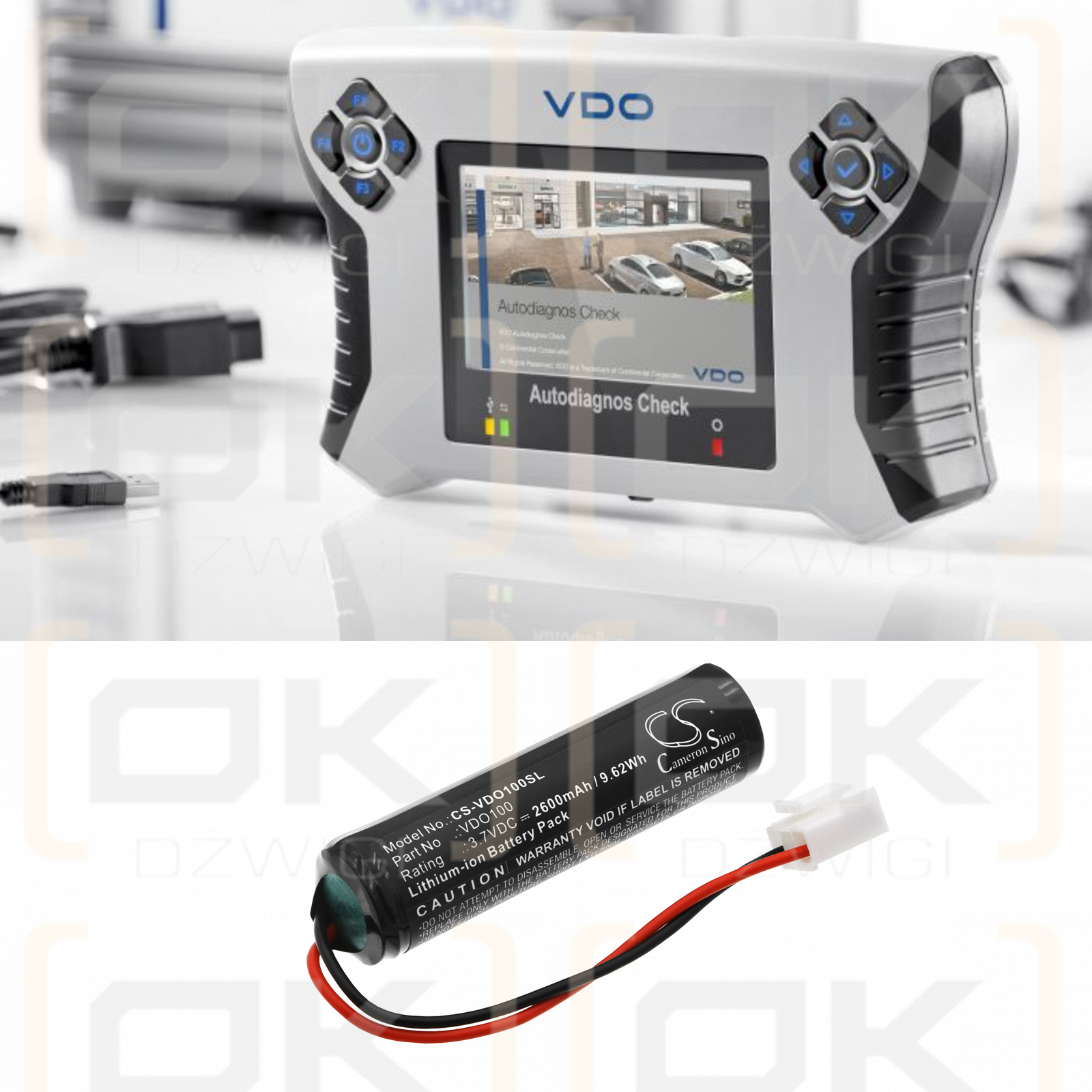 VDO Autodiagnos Check Plug & Play Service Tool / VDO100 2600mAh Li-ion 3.7V (Cameron Sino)