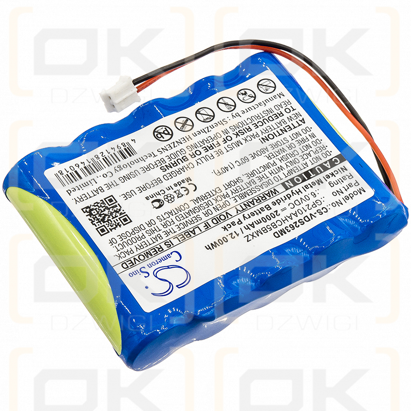 VDW SR2634 / GP210AAHCB5BMXZ 2000mAh Ni-MH 6.0V (Cameron Sino)