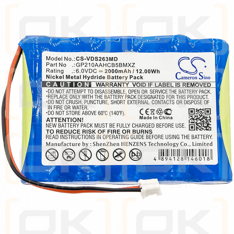 VDW SR2634 / GP210AAHCB5BMXZ 2000mAh Ni-MH 6.0V (Cameron Sino)