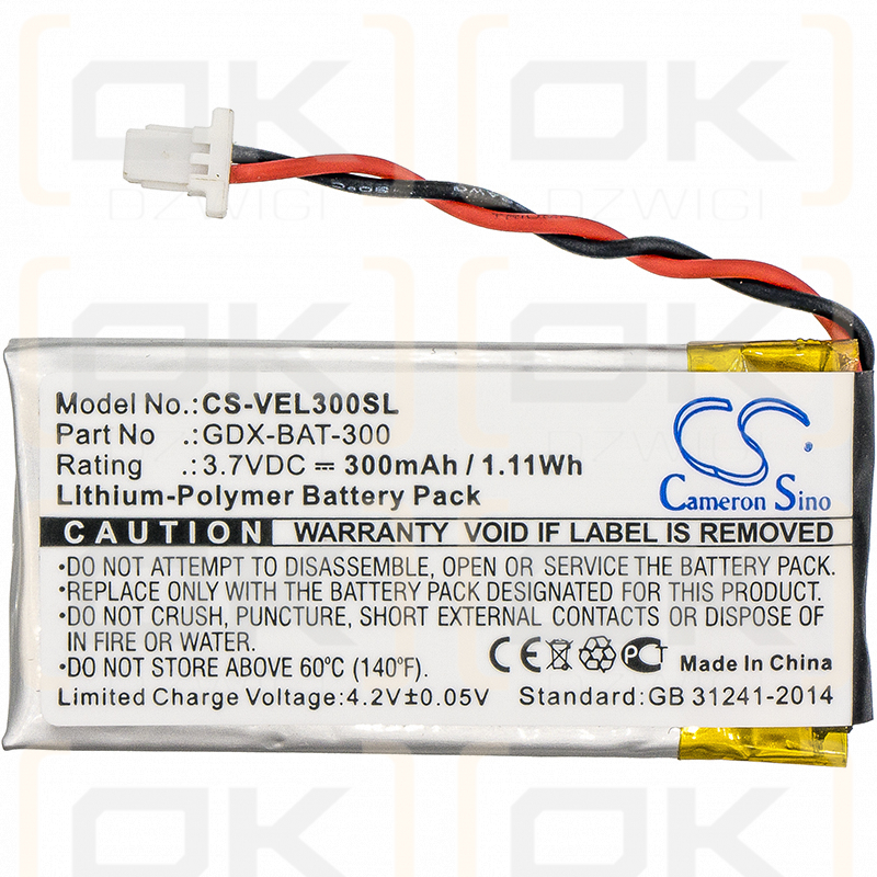 Vernier Go Direct Chloride Ion-Selective Electrode / GDX-BAT-300 300mAh Li-Polymer 3.7V (Cameron Sino)