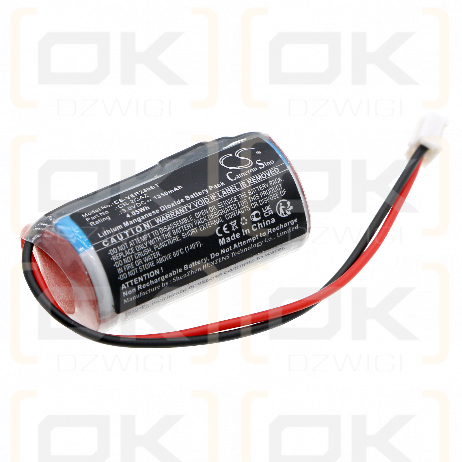 Verisure Night Contro / CR-2/3AZ 1350mAh Li-MnO2 3.0V (Cameron Sino)