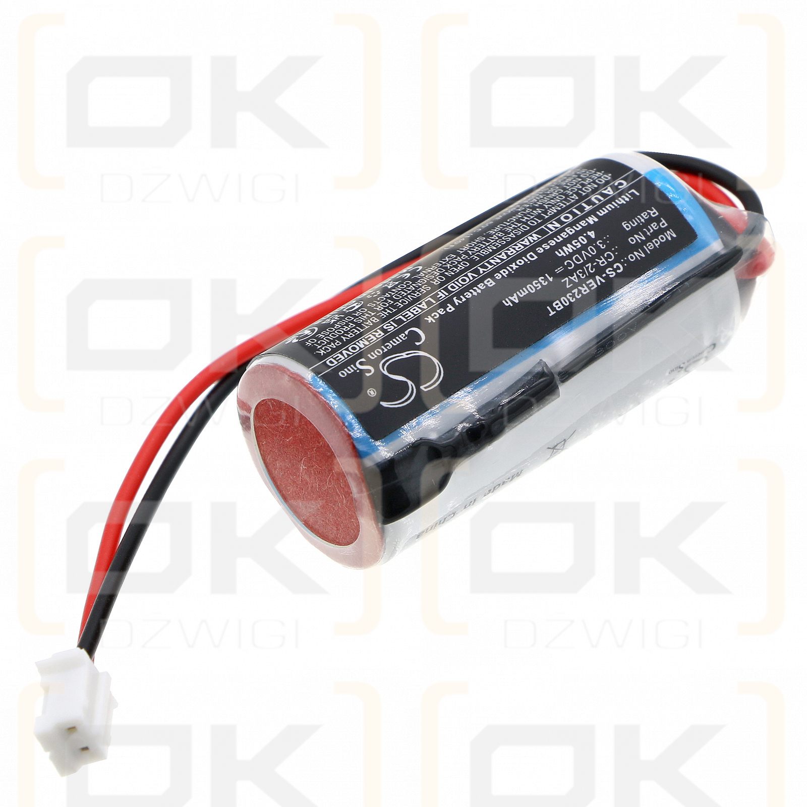 Batería de litio-MnO2 Verisure de 3 V CC y 1350 mAh: reemplazo para CR-2/3AZ (Cameron Sino)