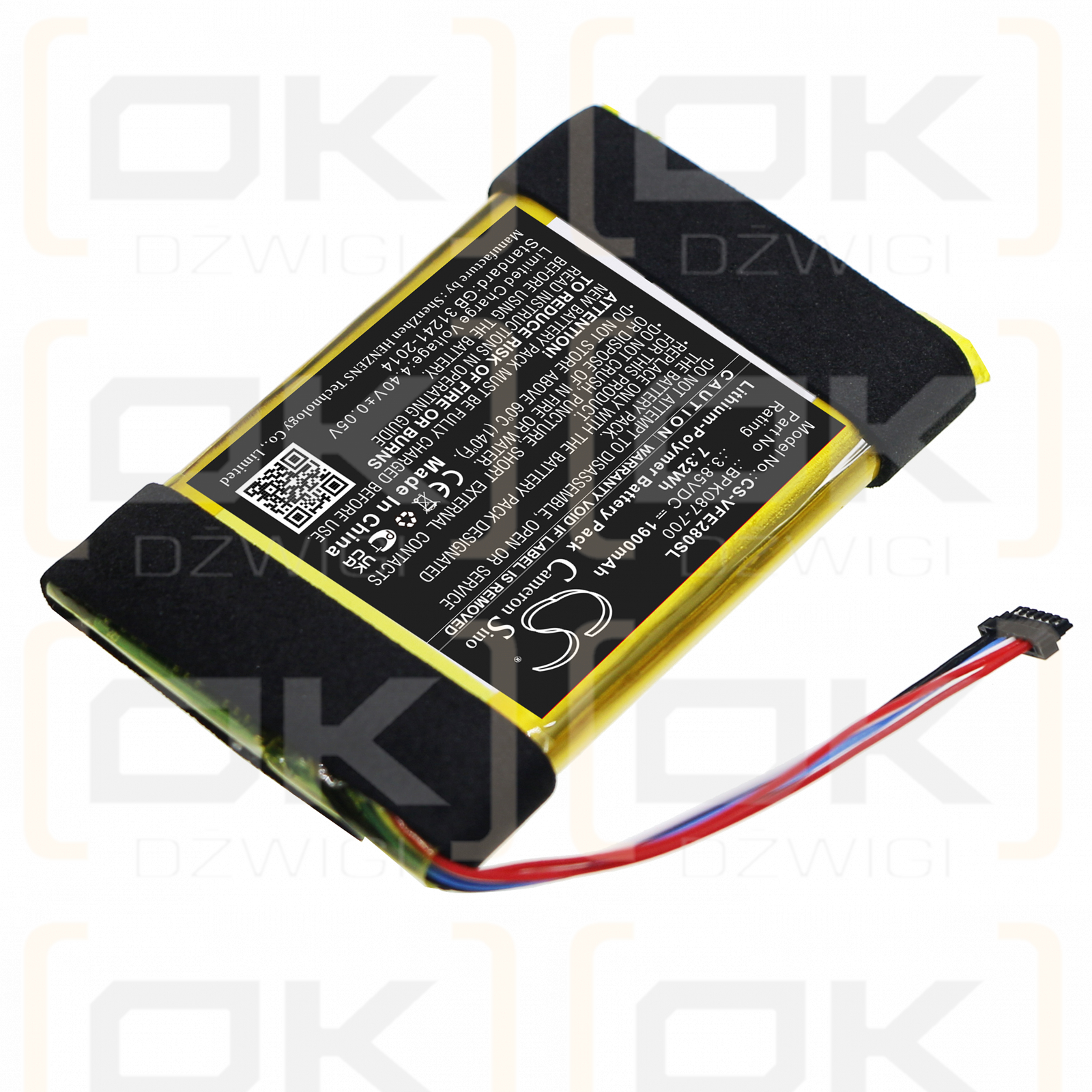 Verifone M087-602-11-WWA / BPK087-700 1900mAh Li-Polímero 3.85V (Cameron Sino)