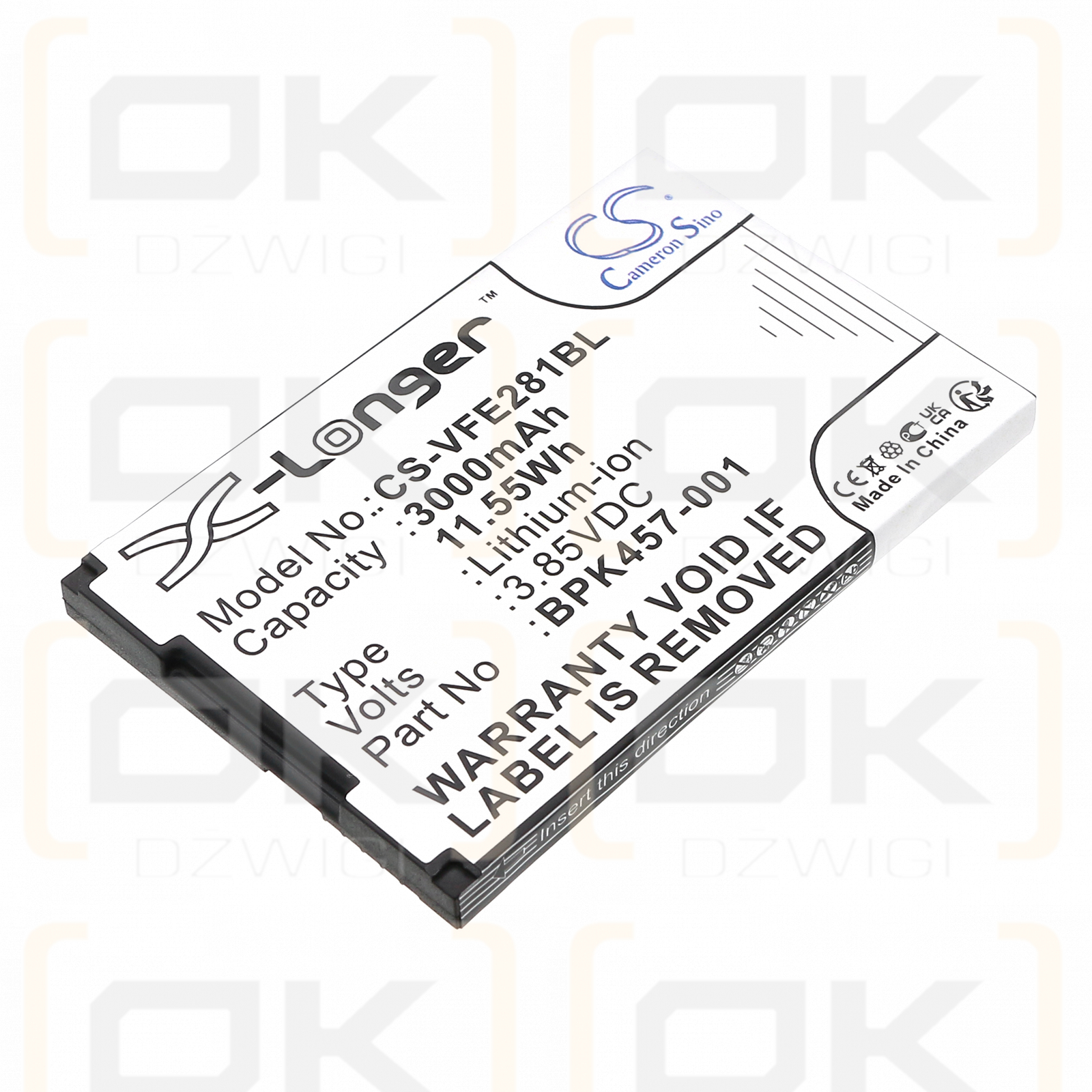 Verifone e280s V2 / BPK457-001 3000mAh Li-ion 3.85V (Cameron Sino)