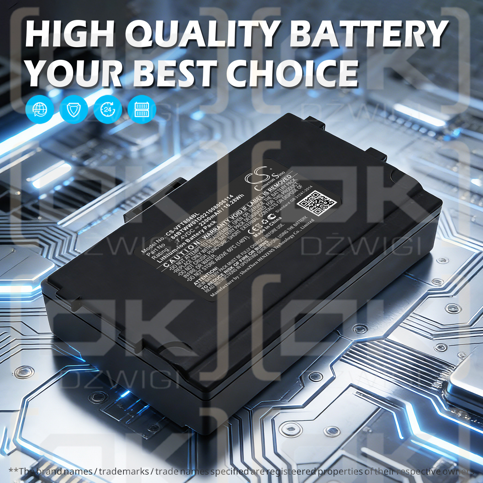 VeriFone Nurit 8400 PCI COMPLIANT / 84BTWW01D021008006114 2200 mAh Li-ion 7.4 V (Cameron Sino)