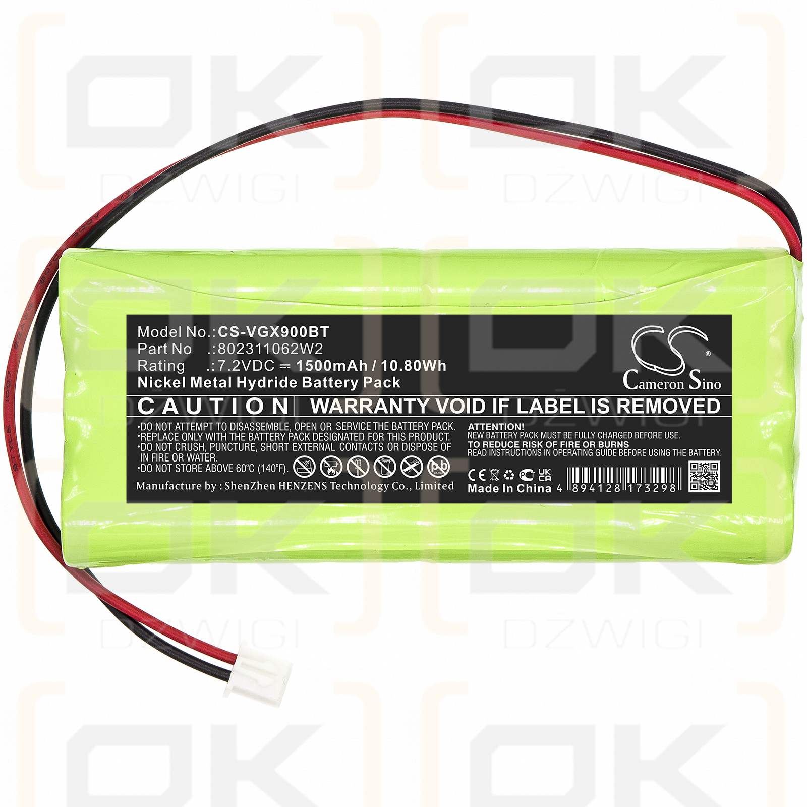 Vesta VESTA-030 RP-29-F1 / 802311062W2 1500mAh Ni-MH 7.2V (Cameron Sino)