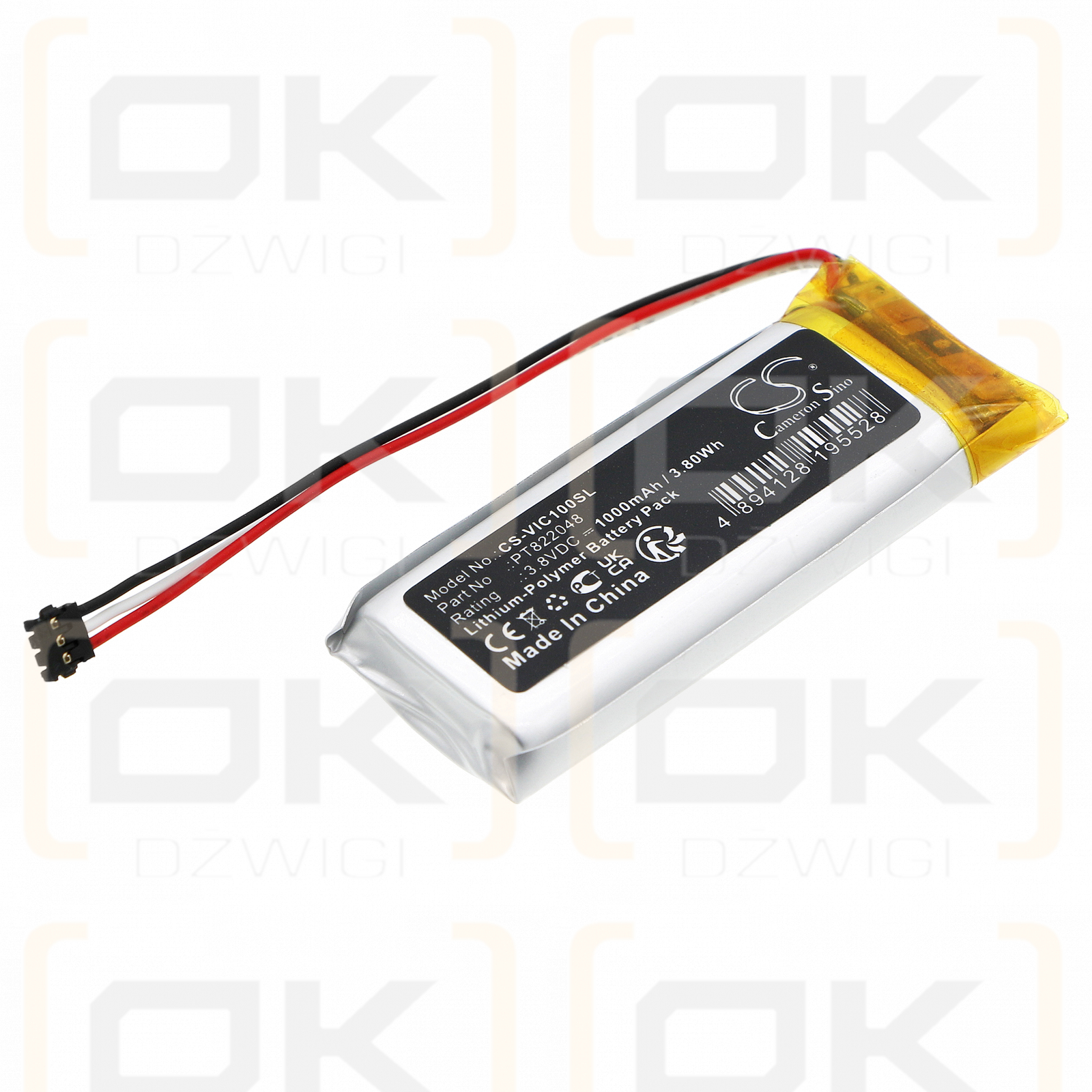 Ventilindexregler / AHB822048 1000 mAh Li-Polymer 3,8 V (Cameron Sino)