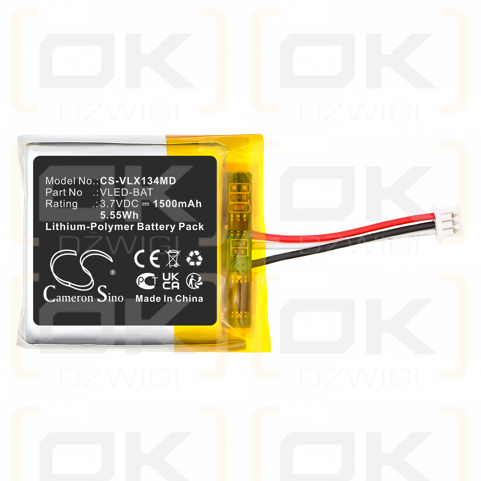 TransLite Veinlite LEDX / VLED-BAT 1500mAh Li-Polymer 3.7V (Cameron Sino)