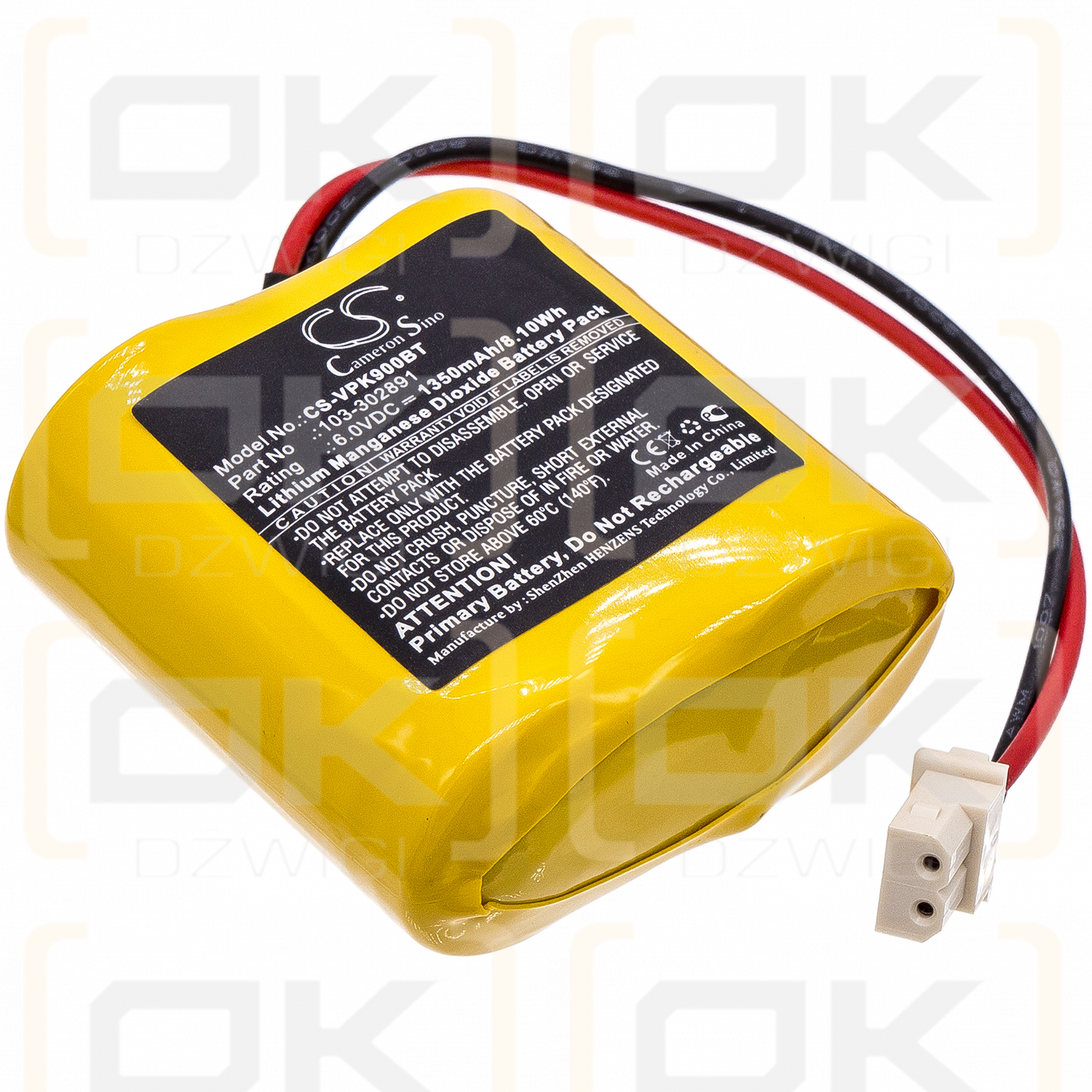 Visonic Neo PG8934 / 103-302891 1350mAh Li-MnO2 6.0V (Cameron Sino)