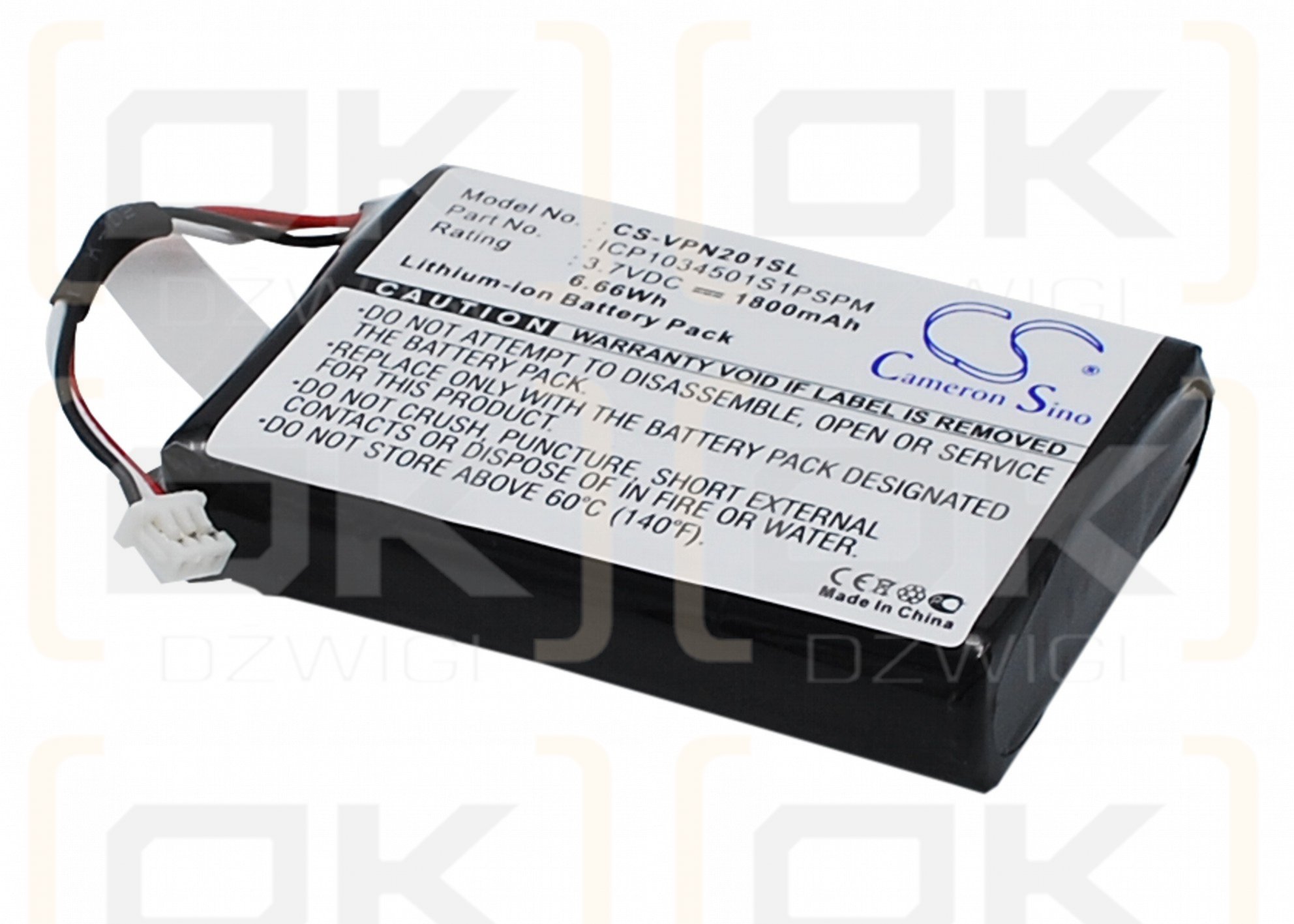 VDO Dayton MS2010AUS / ICP1034501S1PSPM 1800 mAh Li-Ion 3,7 V (Cameron Sino)