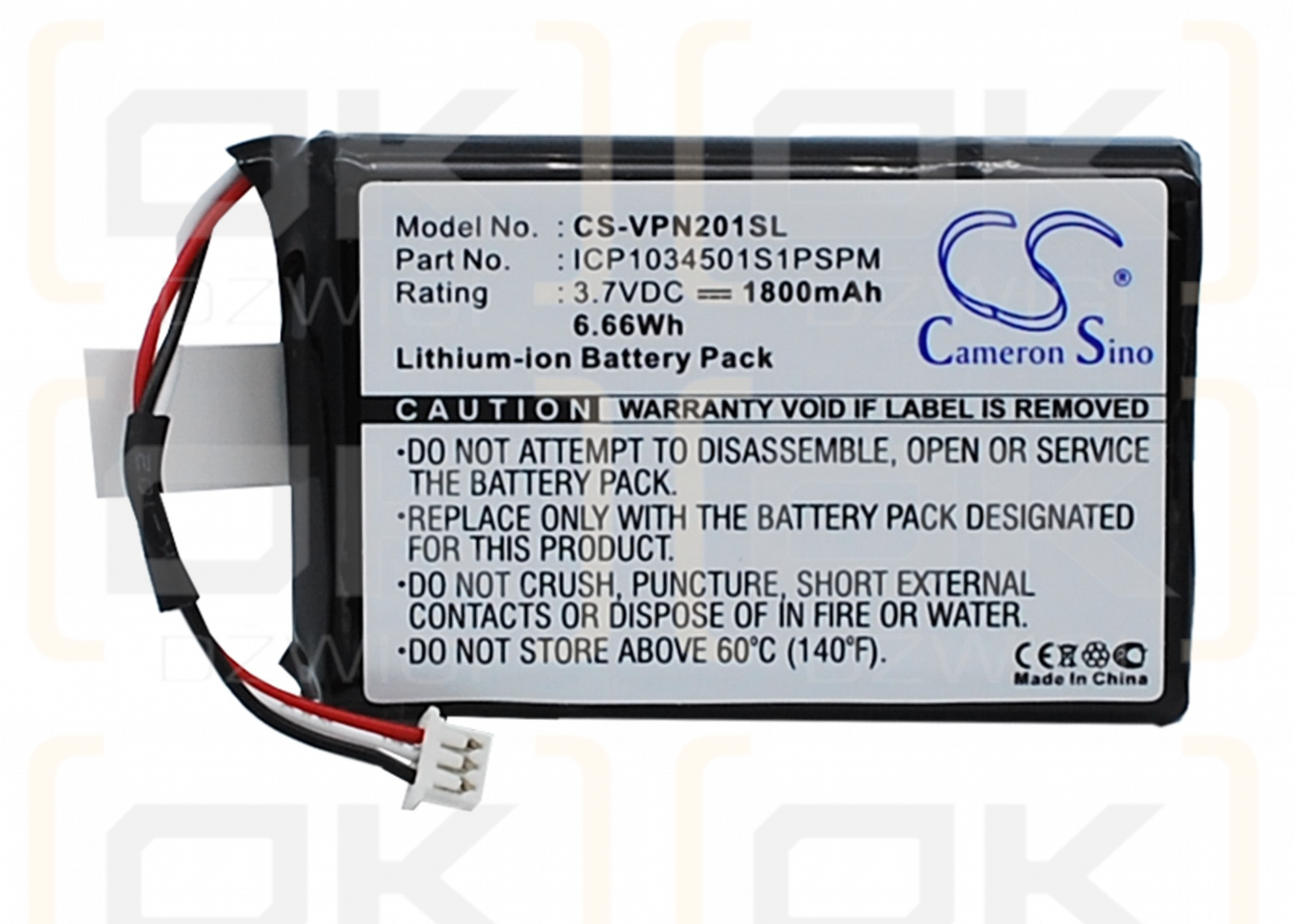 VDO Dayton MS2010AUS / ICP1034501S1PSPM 1800 mAh Li-Ion 3,7 V (Cameron Sino)