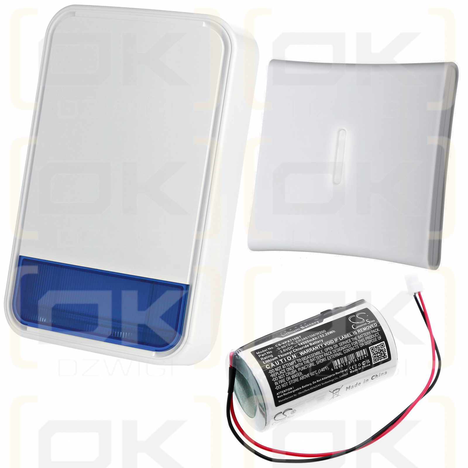 Visonic PG2- alexor / 0-9912-K 14500mAh Li-SOCl2 3.6V (Cameron Sino)