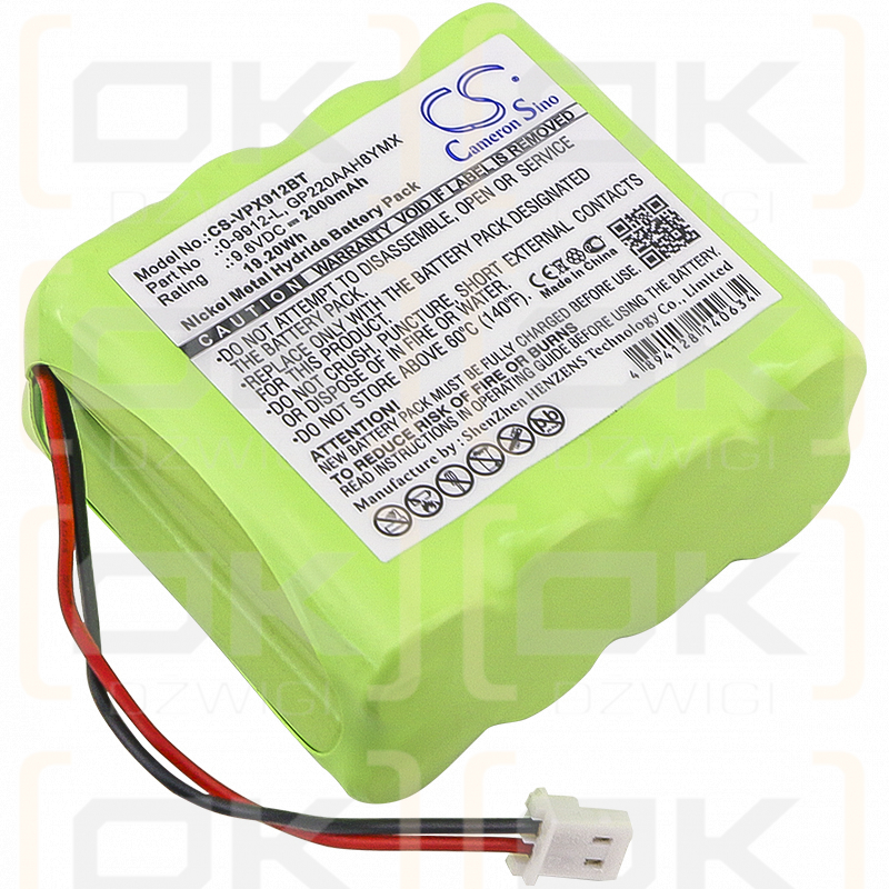 Visonic PowerMax+ alarm control panels / 0-9912-L 2000mAh Ni-MH 9.6V (Cameron Sino)