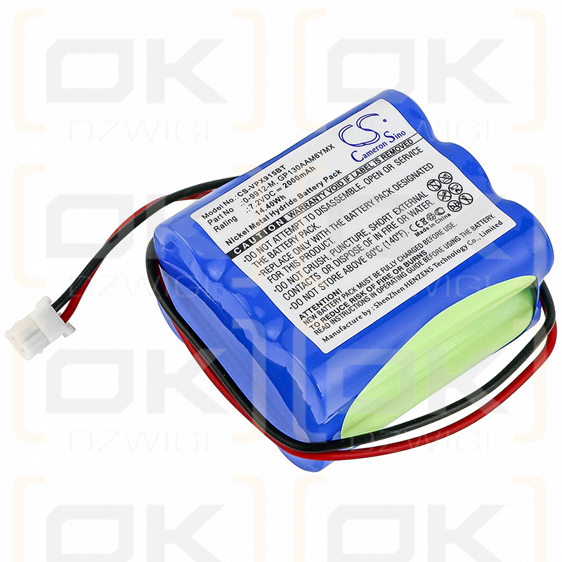 Panel de control de alarma contra intrusos BT Home Monitor / GP100AAS6YMX 2000mAh Ni-MH 7.2V (Cameron Sino)