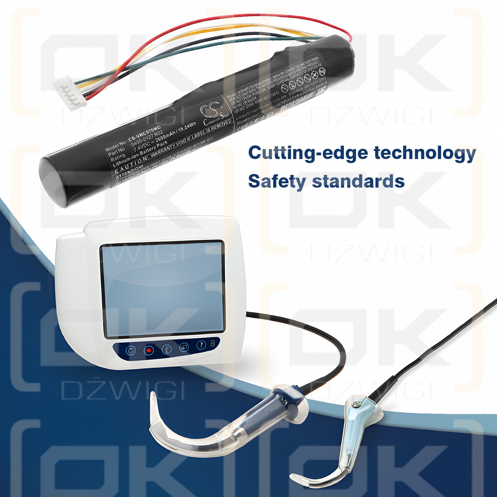 Verathon lidescope Cobalt AVL Laryngoscope / 0400-0127 R02 2600mAh Li-ion 3.7V (Cameron Sino)