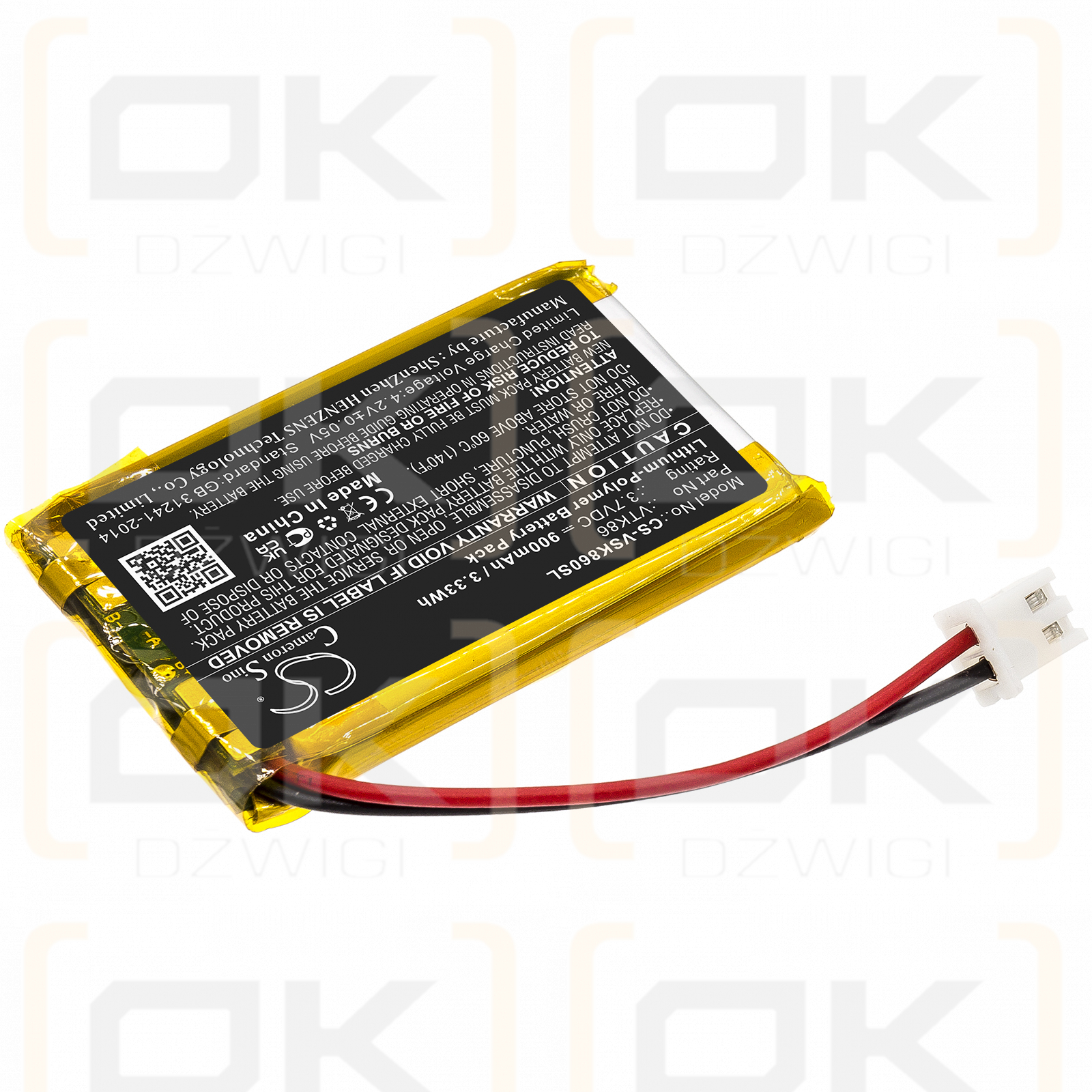 Velocitek Shift / VTK86 900 mAh Li-Polymer 3,7 V (Cameron Sino)