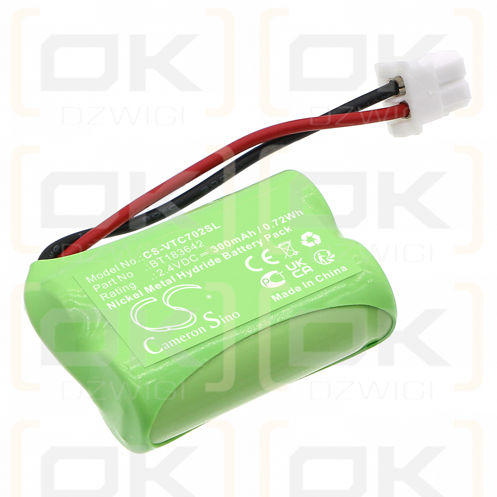 Micrófono inalámbrico VTech tion VCS702 / BT283642 300mAh Ni-MH 2.4V (Cameron Sino)