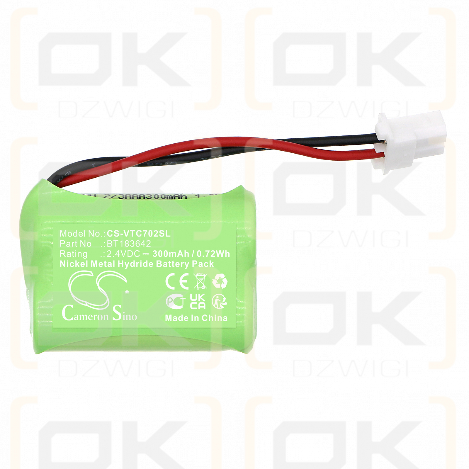 Micrófono inalámbrico VTech tion VCS702 / BT283642 300mAh Ni-MH 2.4V (Cameron Sino)