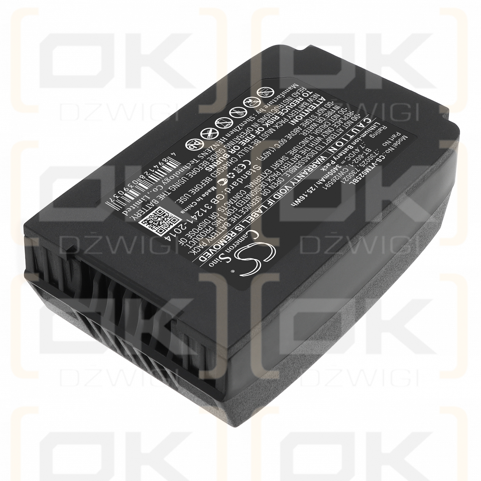 Vocollect Talkman T2X / 730025 3400 mAh Li-ion 7,4 V (Cameron Sino)
