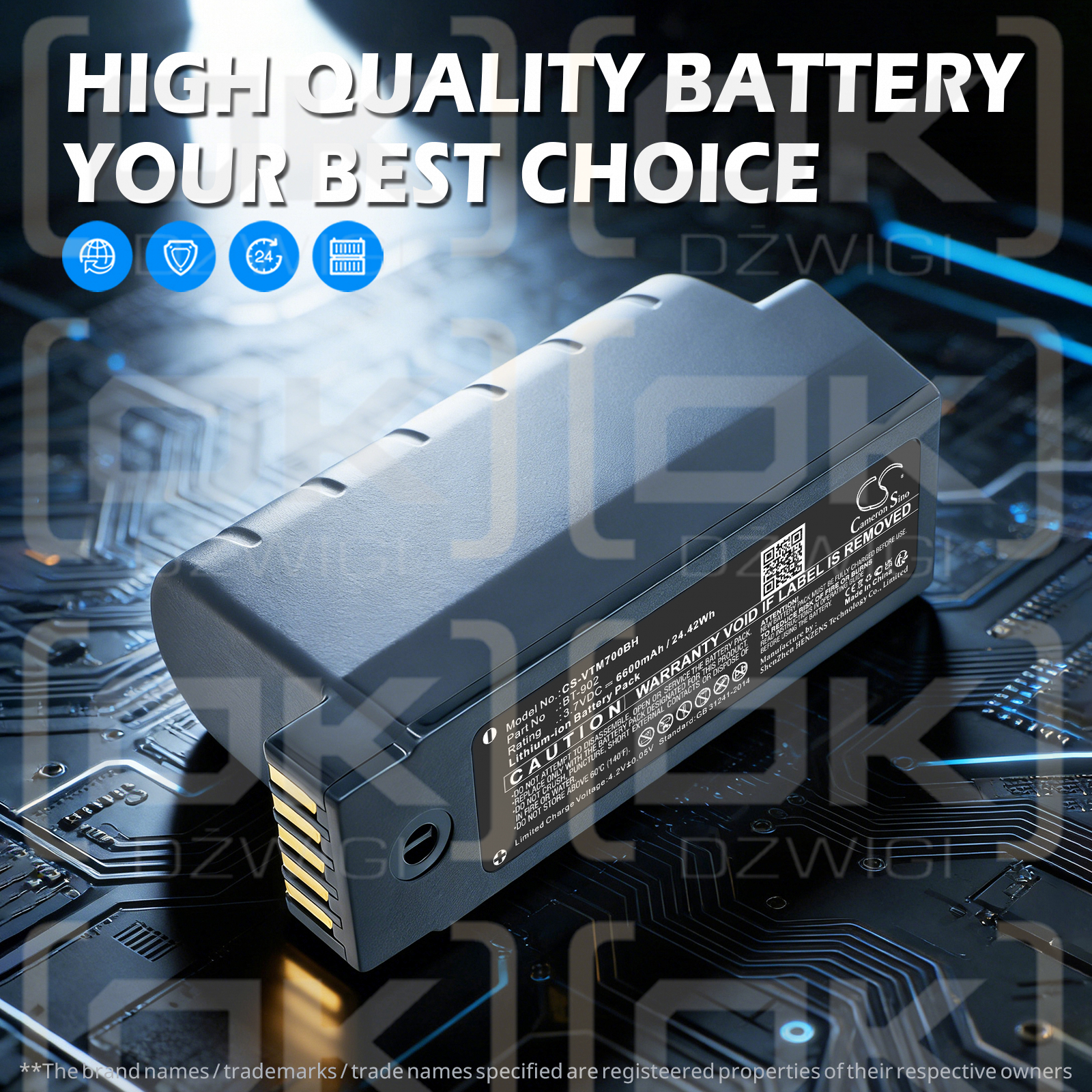 Vocollect Talkman A730x / BT-902 6600 mAh Li-ion 3,7 V (Cameron Sino)