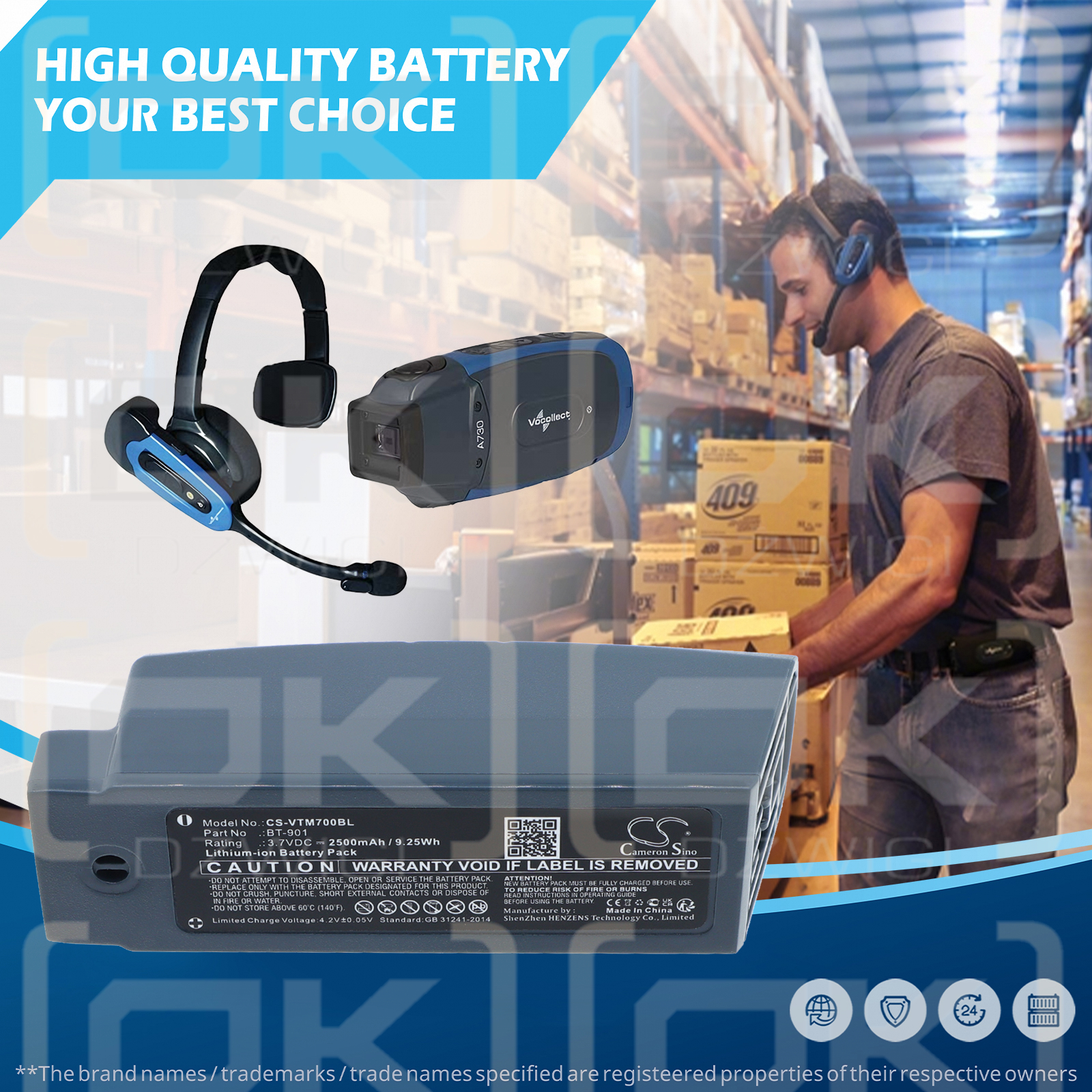 Honeywell Voice A700 / BT-901 2500 mAh Li-Ion 3,7 V (Cameron Sino)