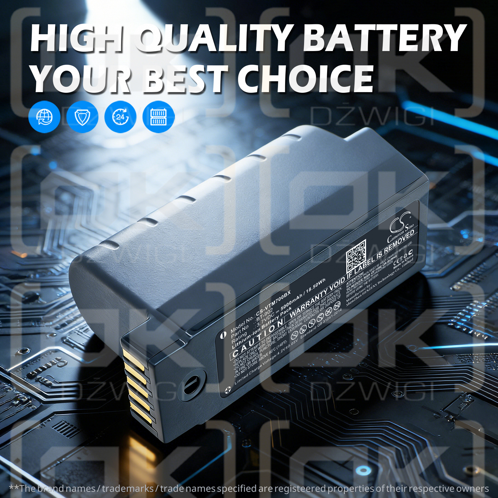 Vocollect Talkman A730x / BT-902 5000 mAh Li-ion 3,7 V (Cameron Sino)