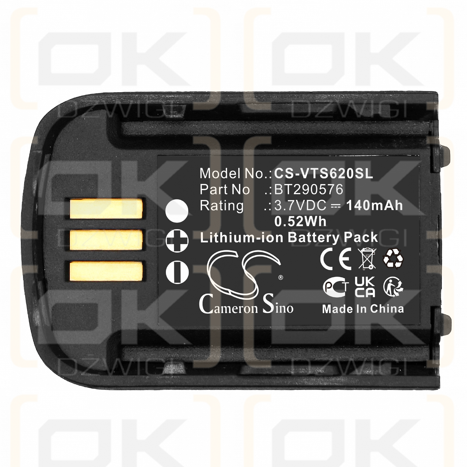 VTech iS6200 / BT290576 140mAh Li-ion 3.7V (Cameron Sino)