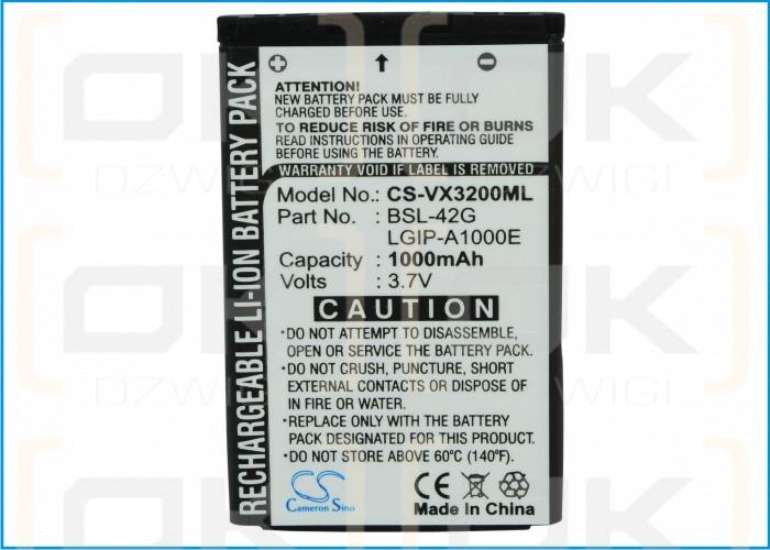 LG PM-125 / SBPL0075701 1000 mAh Li-Ion 3,7 V (Cameron Sino)