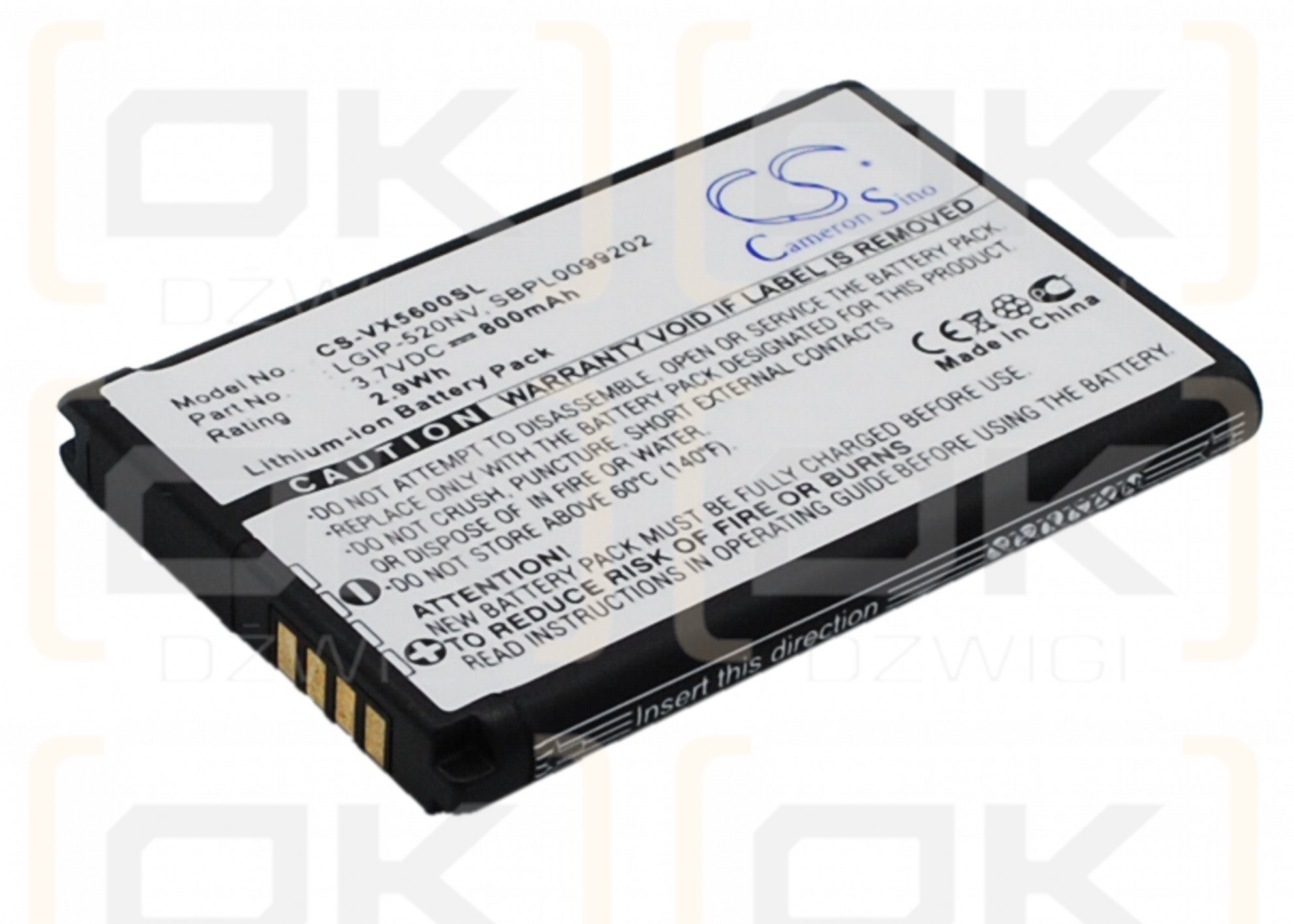 LG LG-VN150PP / LGIP-520NV 800 mAh Li-Ion 3,7 V (Cameron Sino)