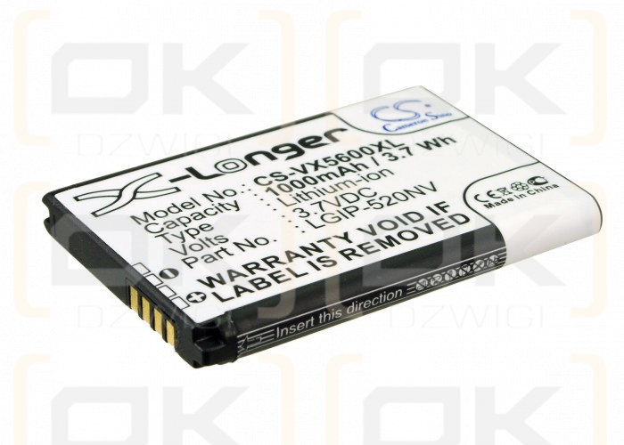 LG Revere LG-VN150PP / LGIP-520NV 1000 mAh Li-Ion 3,7 V (Cameron Sino)