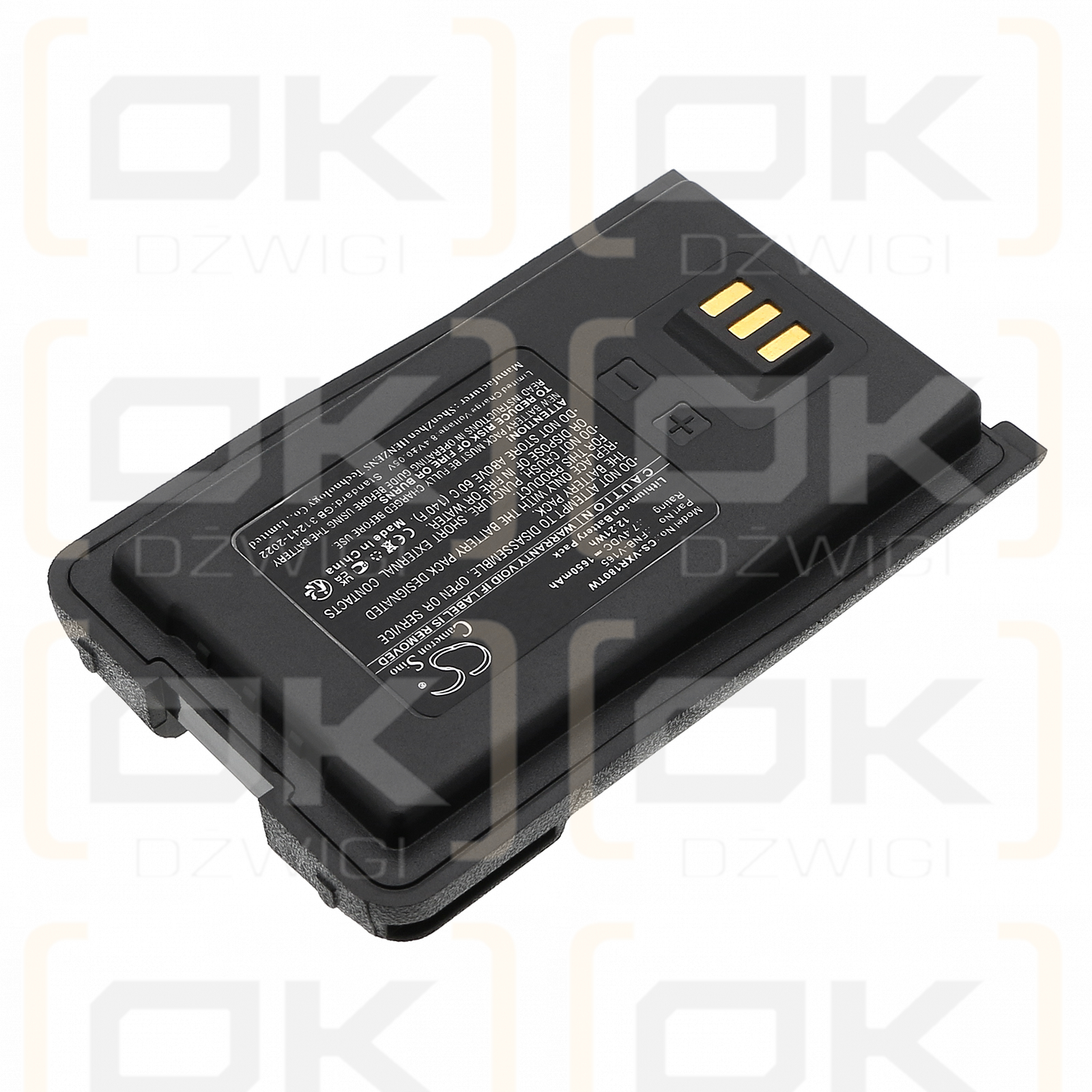Batería Vertex Standard VZ-18 / FNB-V165 de iones de litio de 1650 mAh y 7,4 V (Cameron Sino)