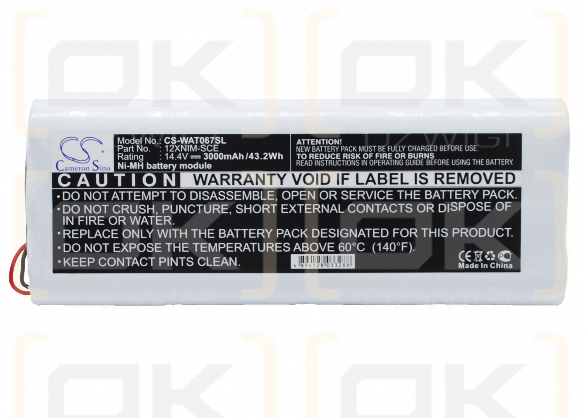 Wavetek 4010-00-0067 / 12XNIM-SCE 3000mAh Ni-MH 14.4V (Cameron Sino)