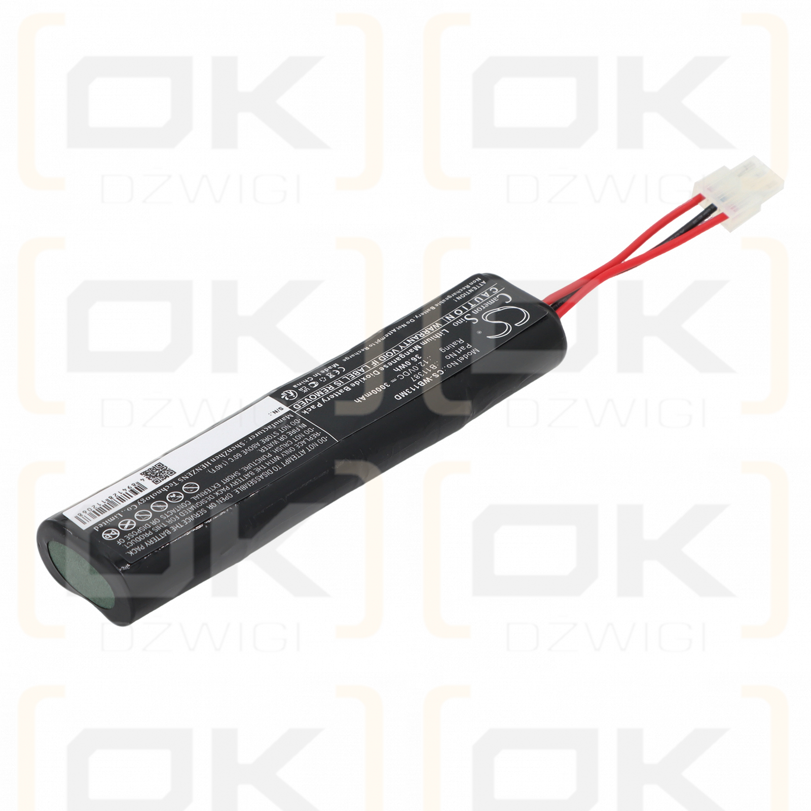 Replacement Battery for Welch-Allyn Defibrillator AED20 / B11387 3000 mAh Li-MnO2 12V (Cameron Sino)