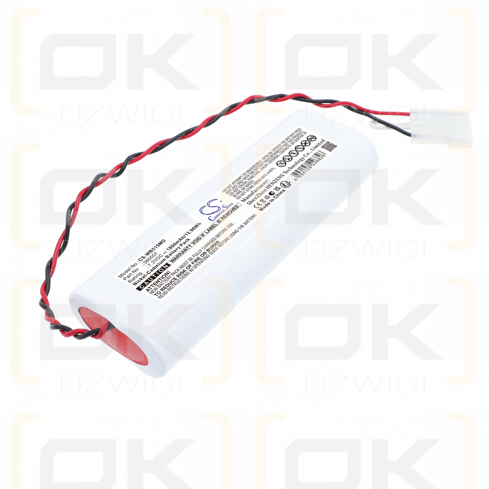 Bateria zamienna do Welch-Allyn  Scale-Tronix 5002 / 360002-20009 1800 mAh Ni-CD 7.2 V (Cameron Sino)