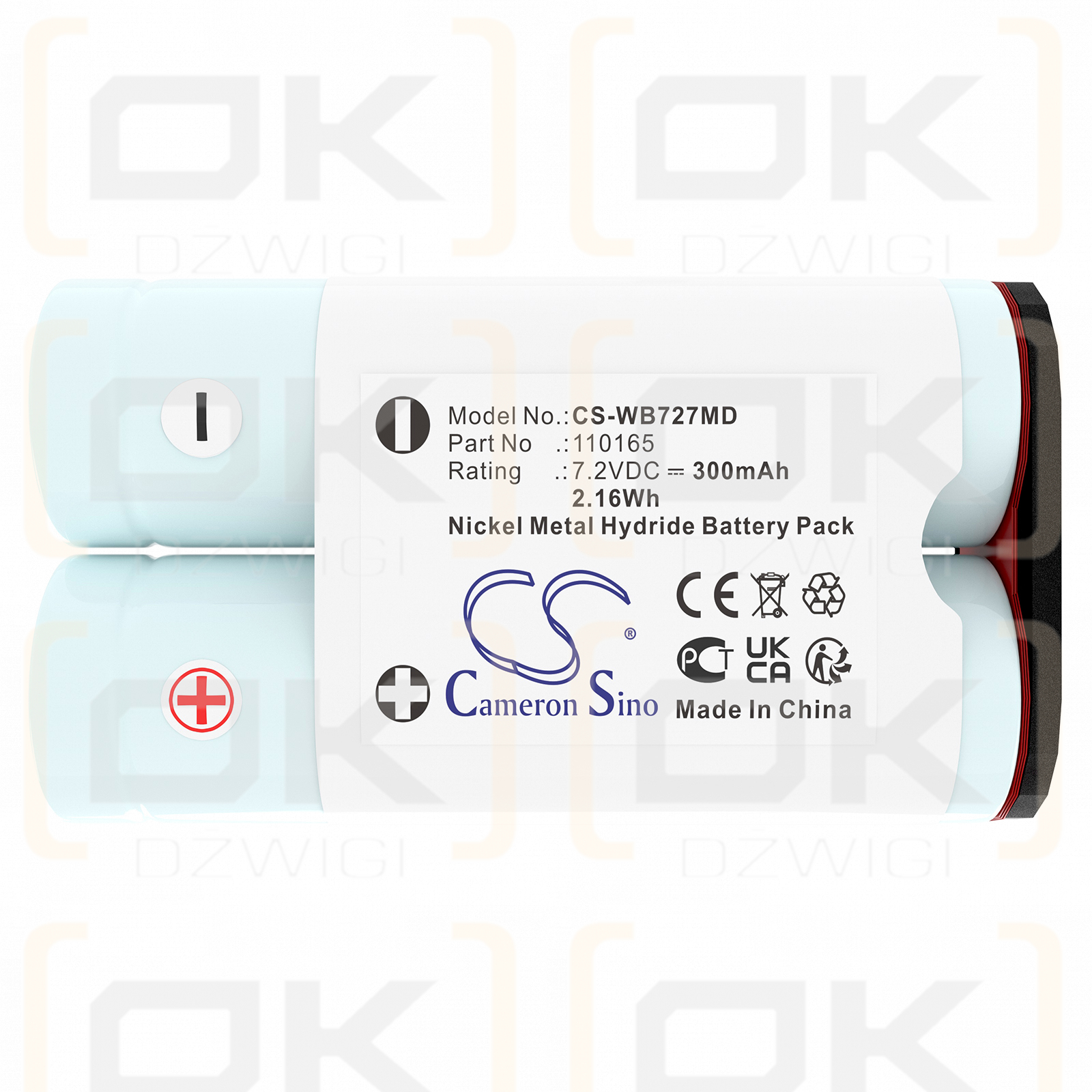 Welch-Allyn MicroTymp 1 / 110165 300mAh Ni-MH 7.2V (Cameron Sino)