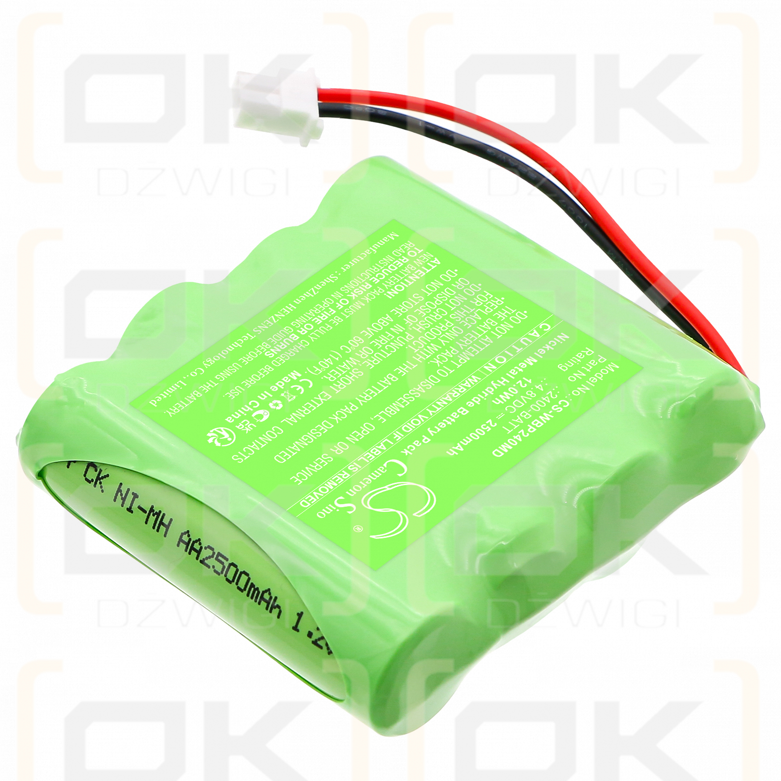 Welch-Allyn ProBP2400 blood pressure monitor / 110969-O 2500mAh Ni-MH 4.8V (Cameron Sino)