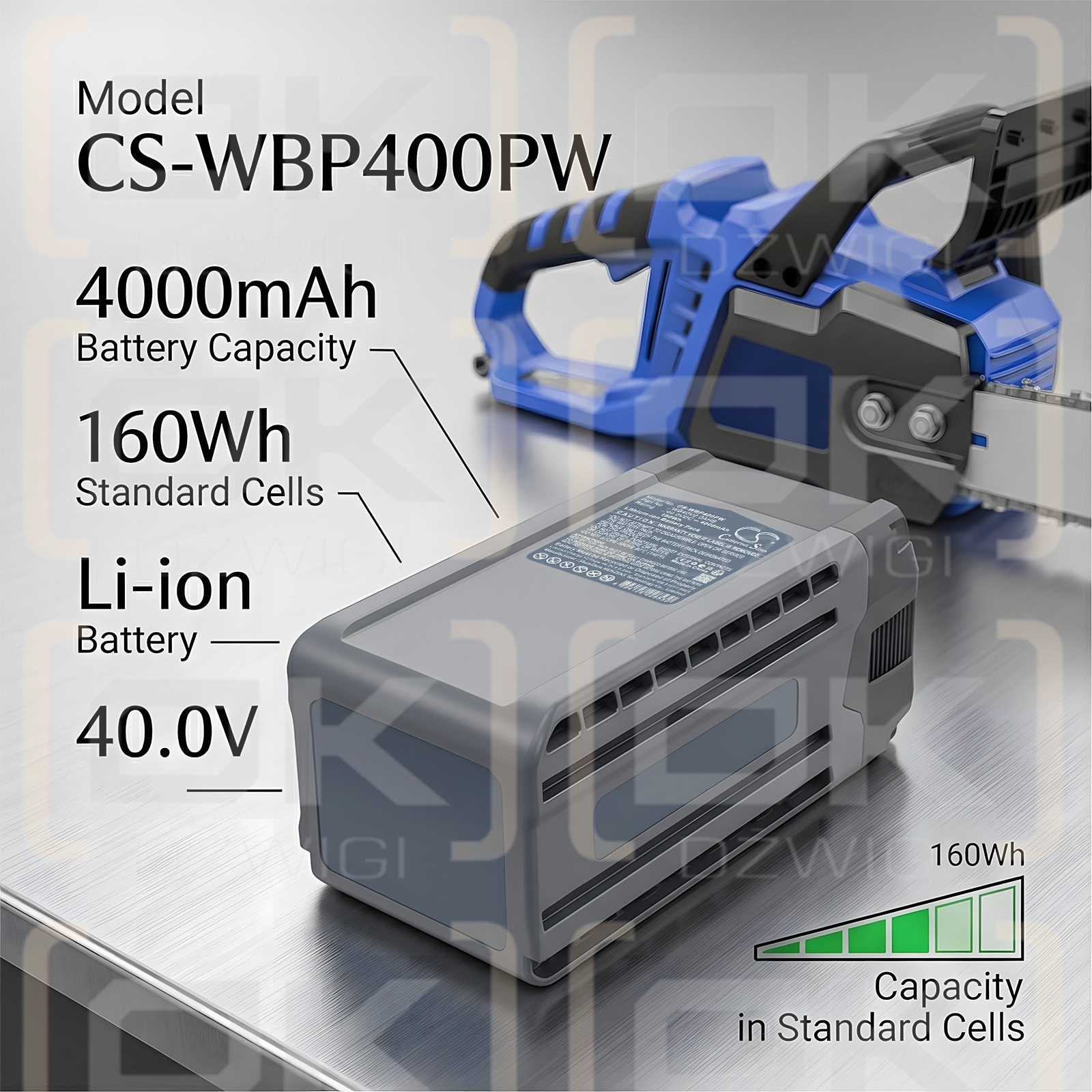 Batería de repuesto para desbrozadora Wild Badger Power 40V / WB40V2.0AHB 4000 mAh Li-ion 40 V (Cameron Sino)