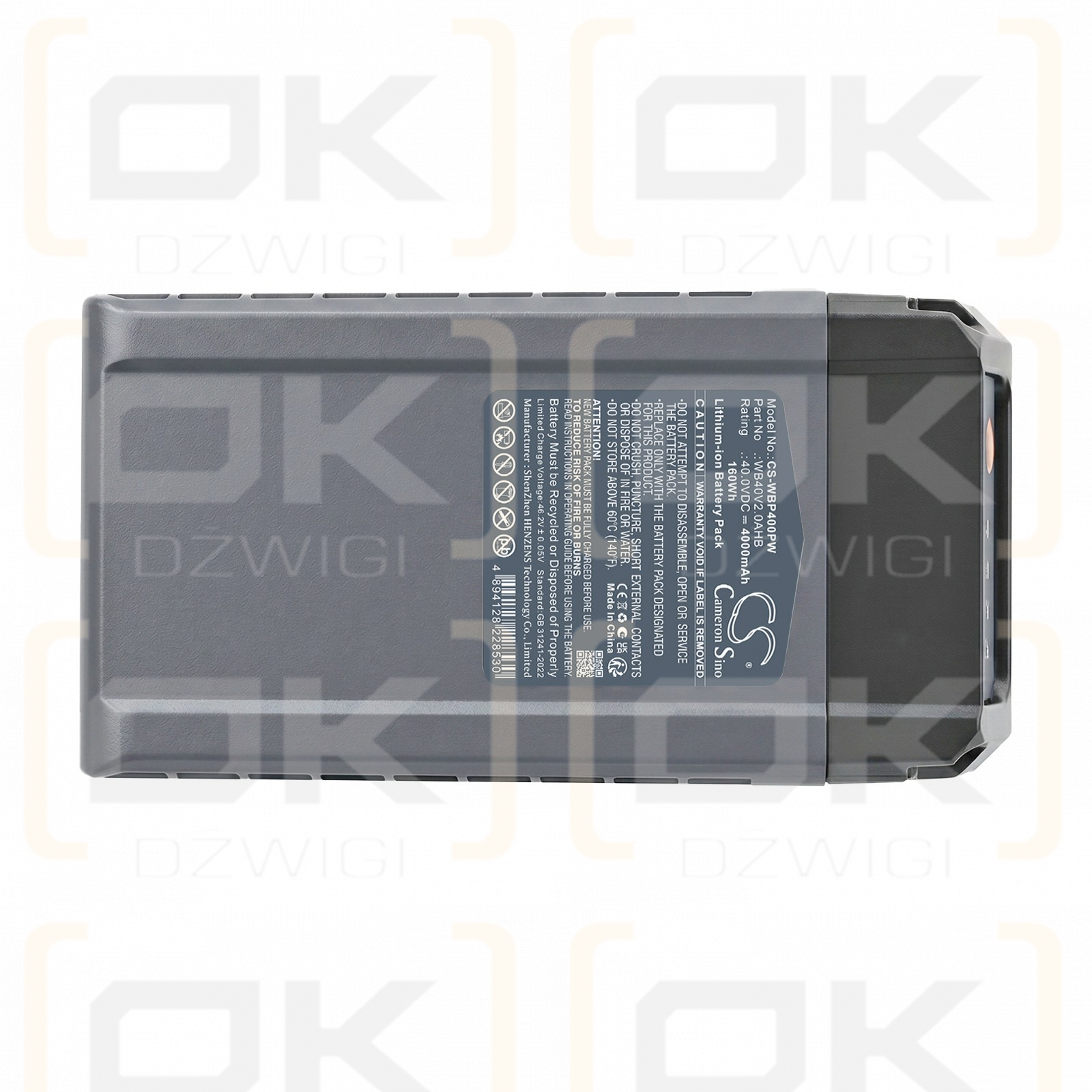 Batería de repuesto para desbrozadora Wild Badger Power 40V / WB40V2.0AHB 4000 mAh Li-ion 40 V (Cameron Sino)