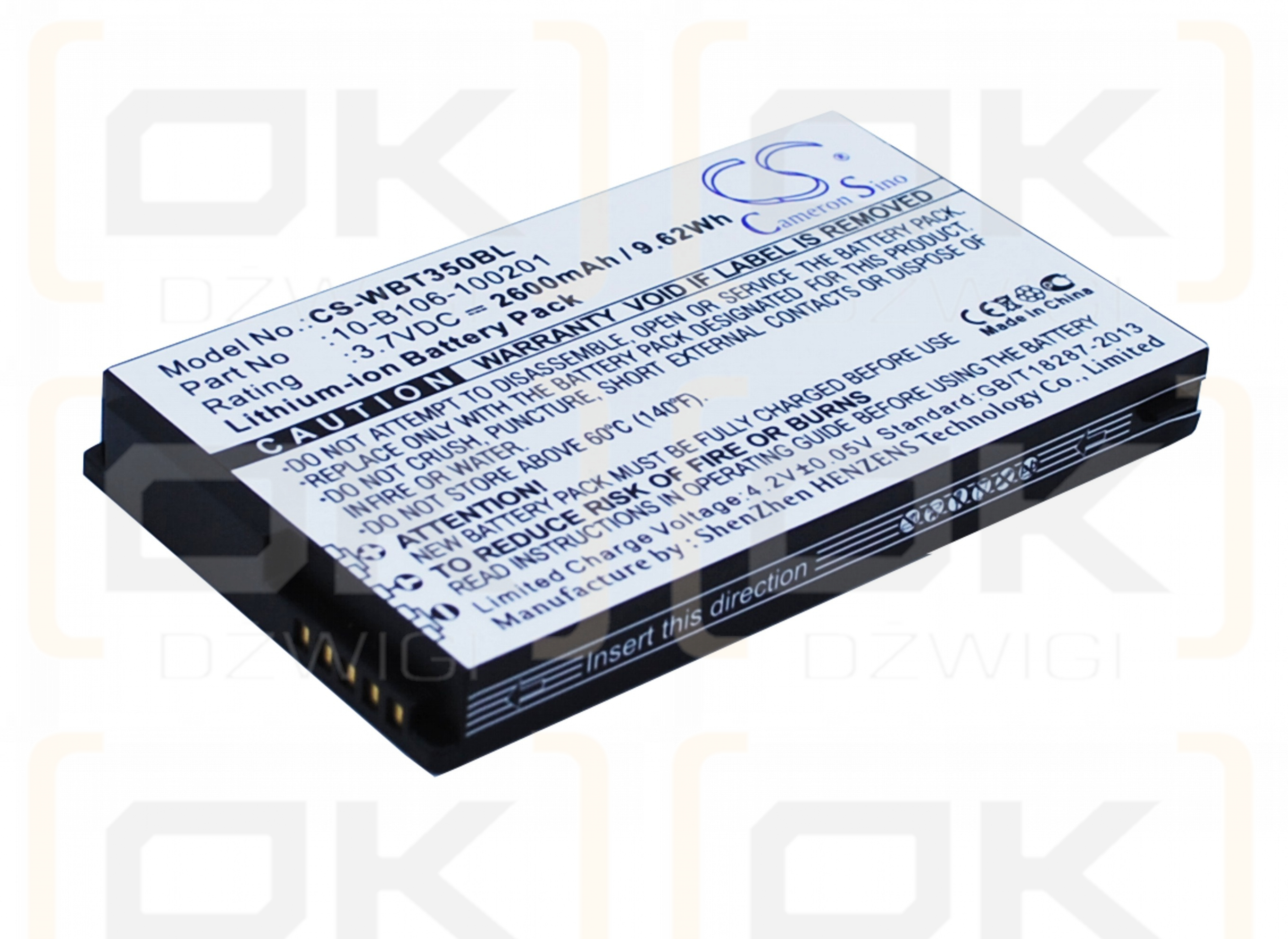 Widefly BT350 / 10-B106-100201 2600 mAh Li-ion 3.7 V (Cameron Sino)