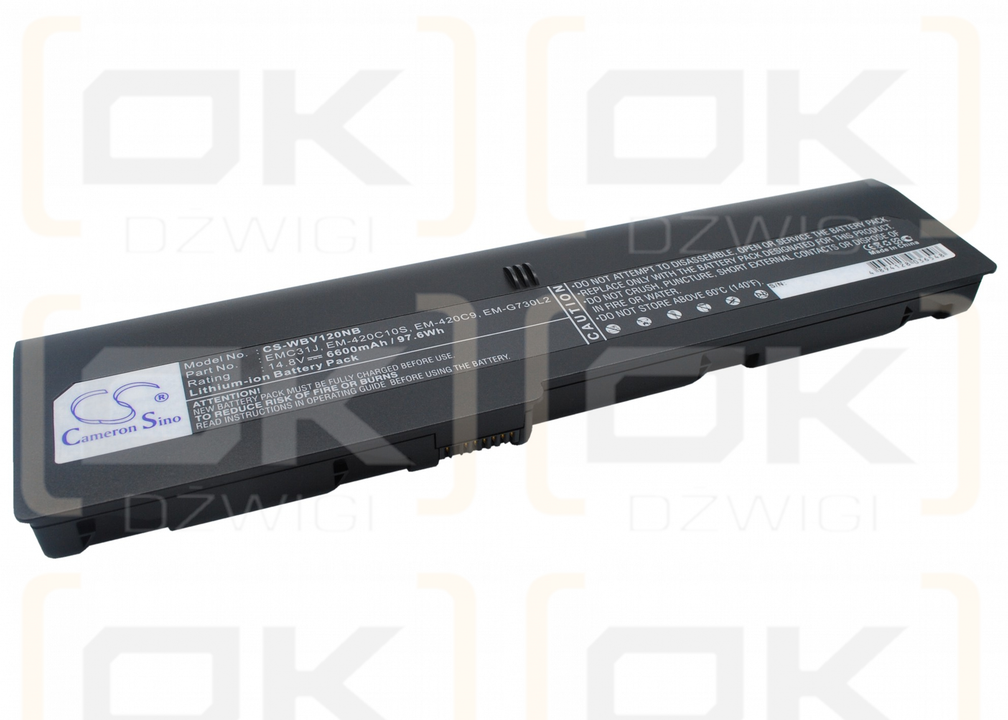 Hyperdata Green 732e / EMC31J 6600 mAh Li-ion 14.8 V (Cameron Sino)