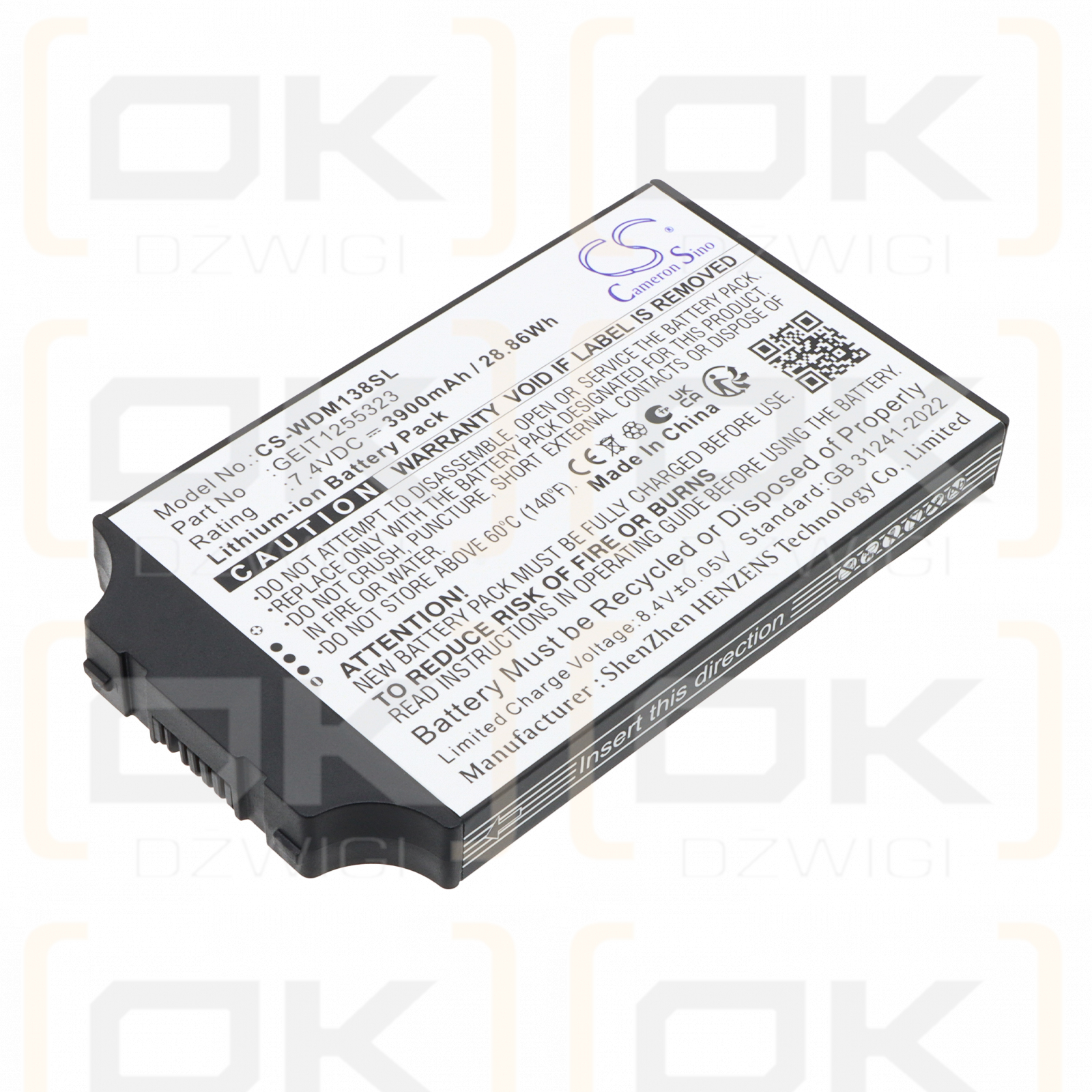 Сменный аккумулятор для Waygate / LI-138 3900 мАч Li-ion 7,4 В (Cameron Sino)