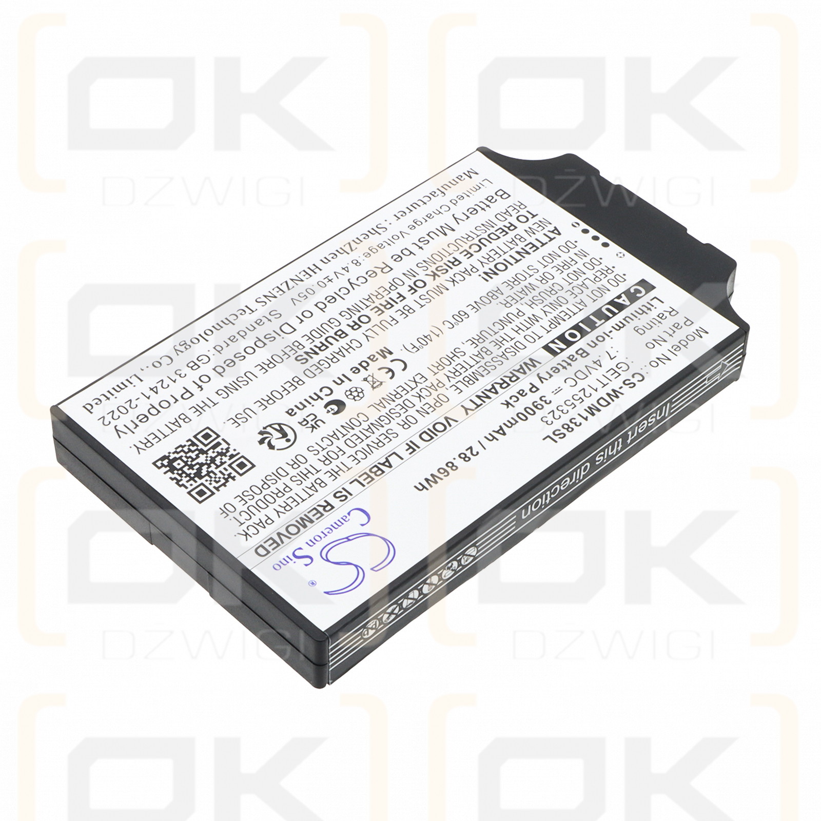 Сменный аккумулятор для Waygate / LI-138 3900 мАч Li-ion 7,4 В (Cameron Sino)