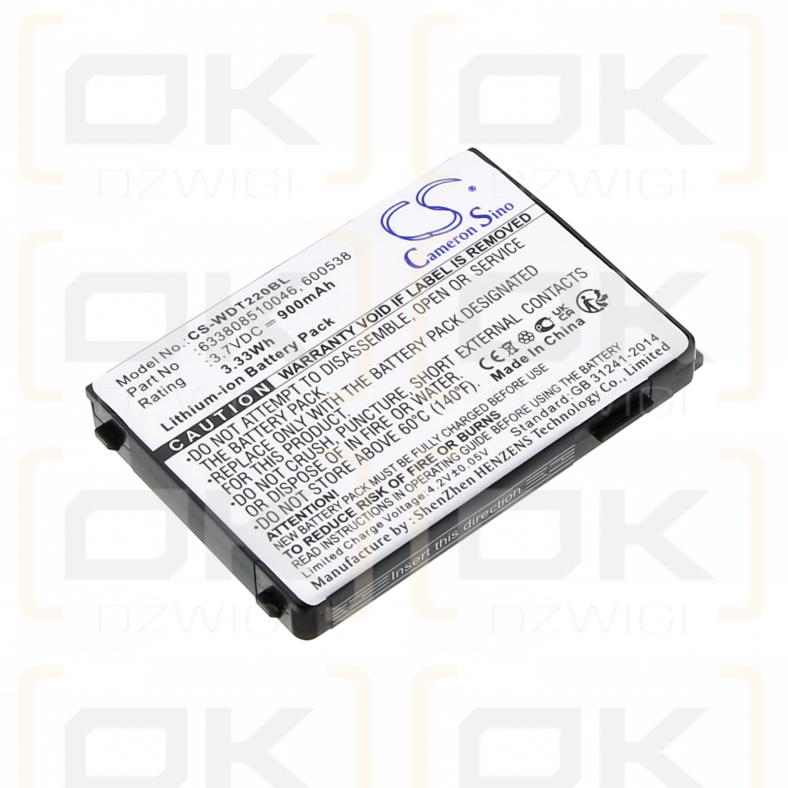 PSC PT40 / 633808510046 900mAh Li-ion 3.7V (Cameron Sino)