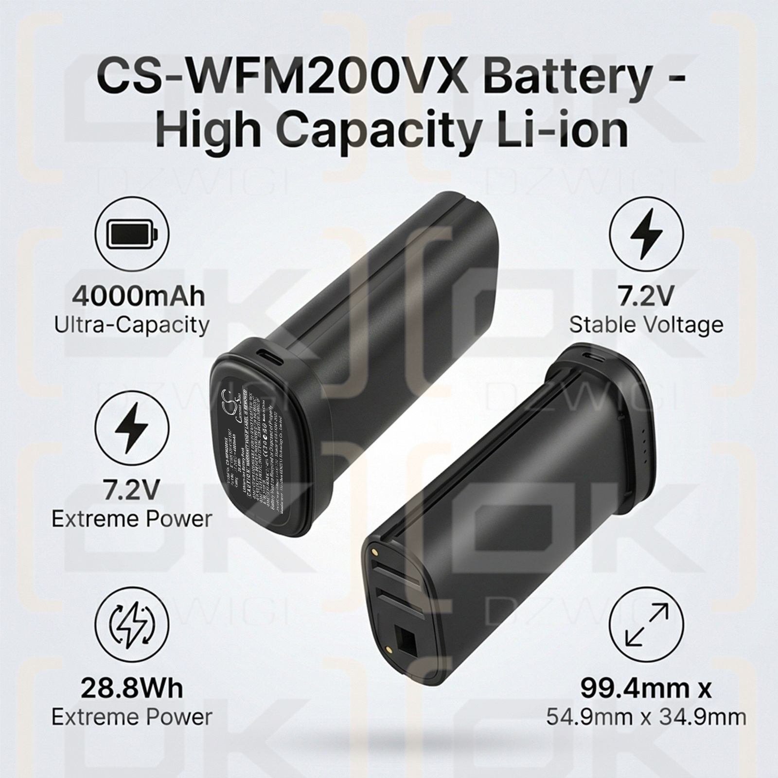 Bateria zamienna do WoLFBOX MegaFlow 200B / E10620125H1501387 4000 mAh Li-ion 7.2 V (Cameron Sino)
