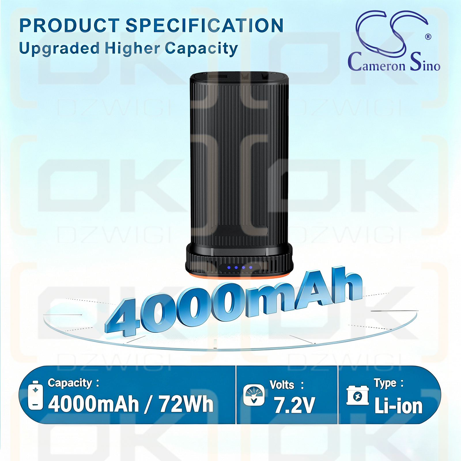 Bateria zamienna do WoLFBOX MegaFlow 200B / E10620125H1501387 4000 mAh Li-ion 7.2 V (Cameron Sino)