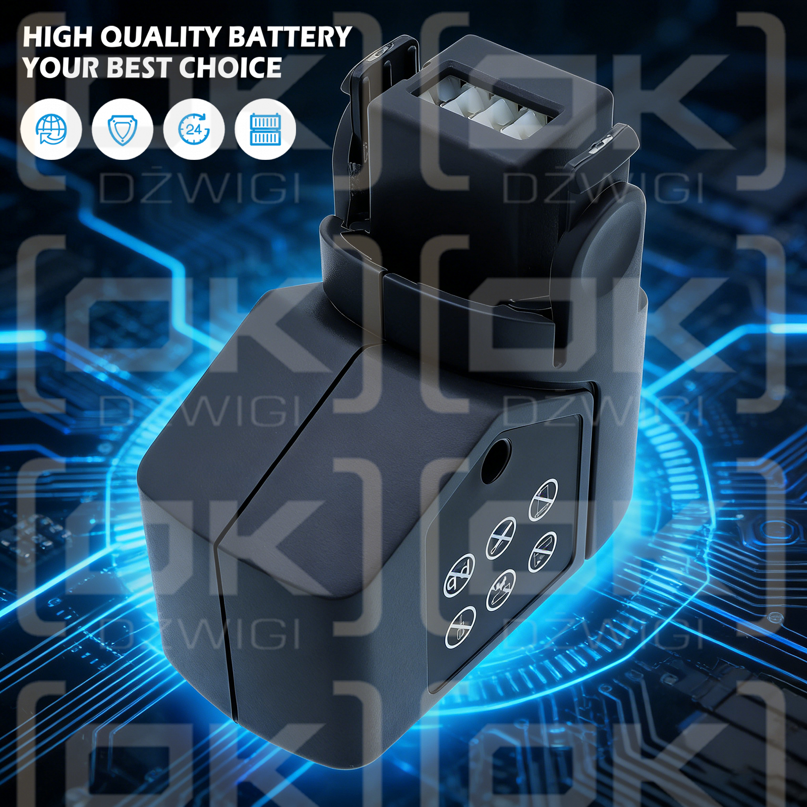 Batería de iones de litio Wolf Garten RR 3000 / Paquete de 4 baterías de iones de litio de 2000 mAh y 7,4 V (Cameron Sino)