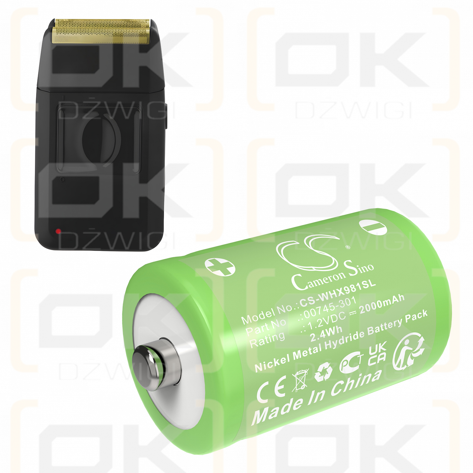 Wahl 9940 / 00745-301 2000mAh Ni-MH 1.2V (Cameron Sino)