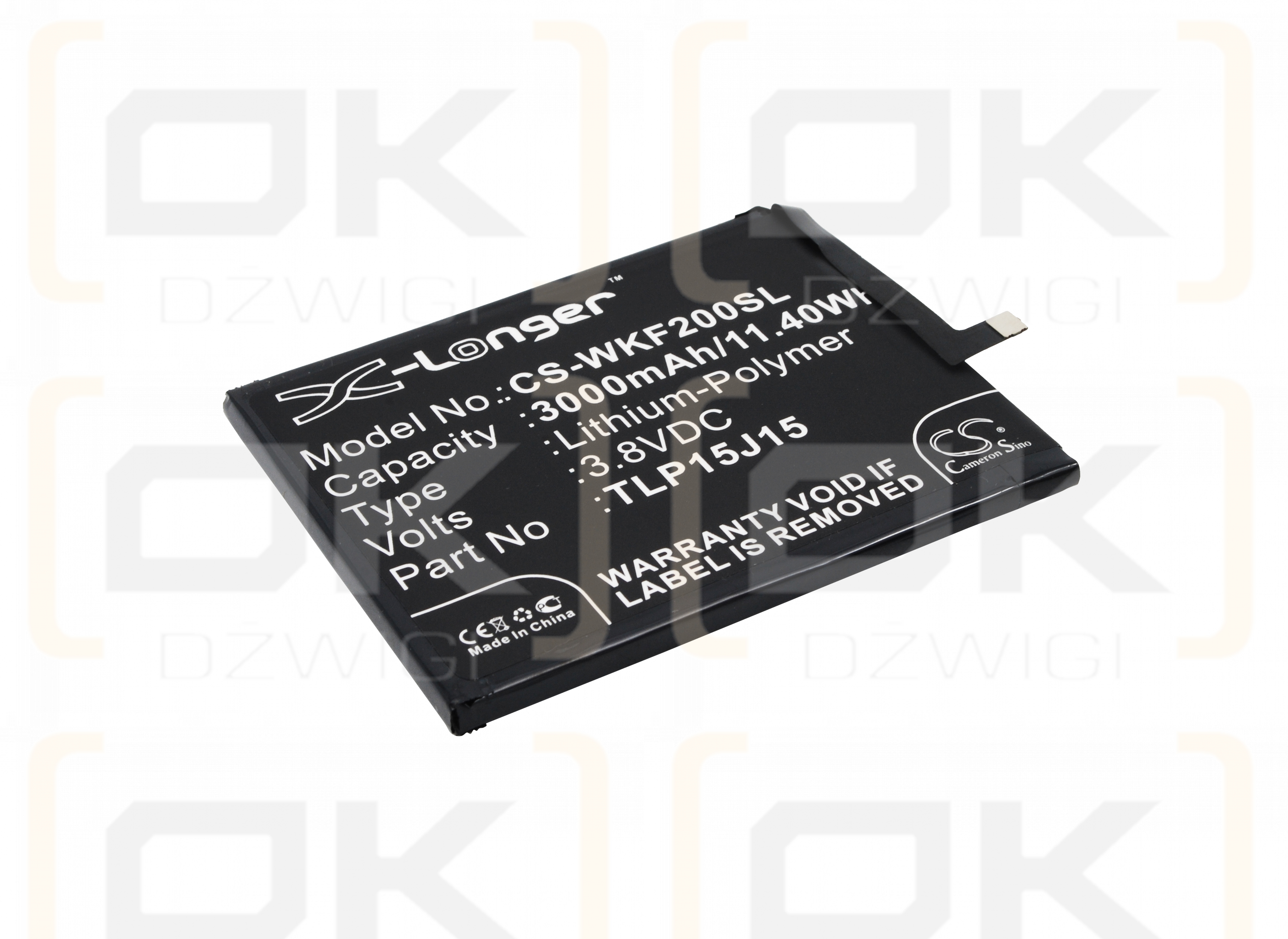 Wiko Fever 4G / TLP15J15 3000 mAh Li-Polymer 3,8 V (Cameron Sino)