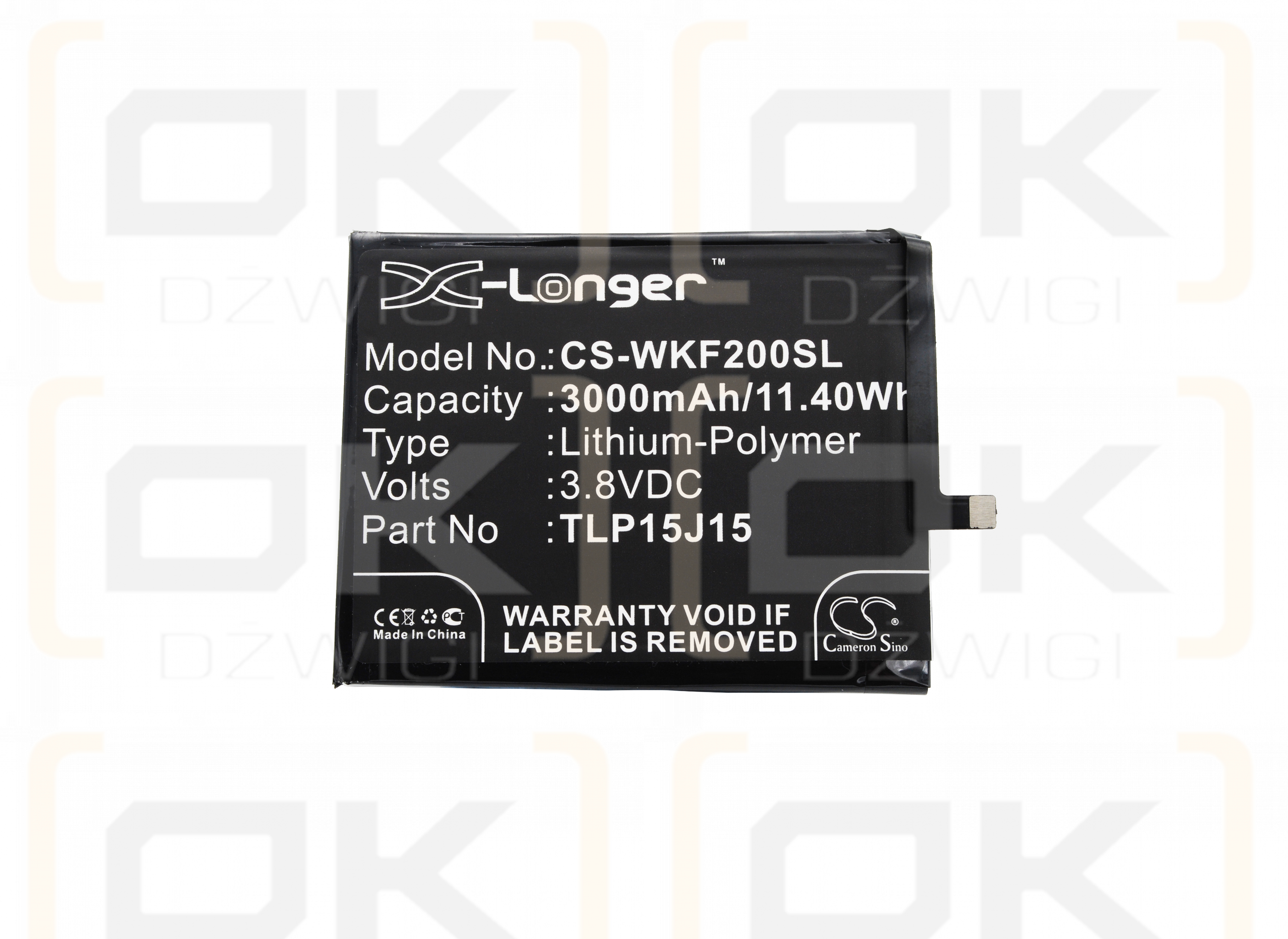 Wiko Fever 4G / TLP15J15 3000 mAh Li-Polymer 3,8 V (Cameron Sino)