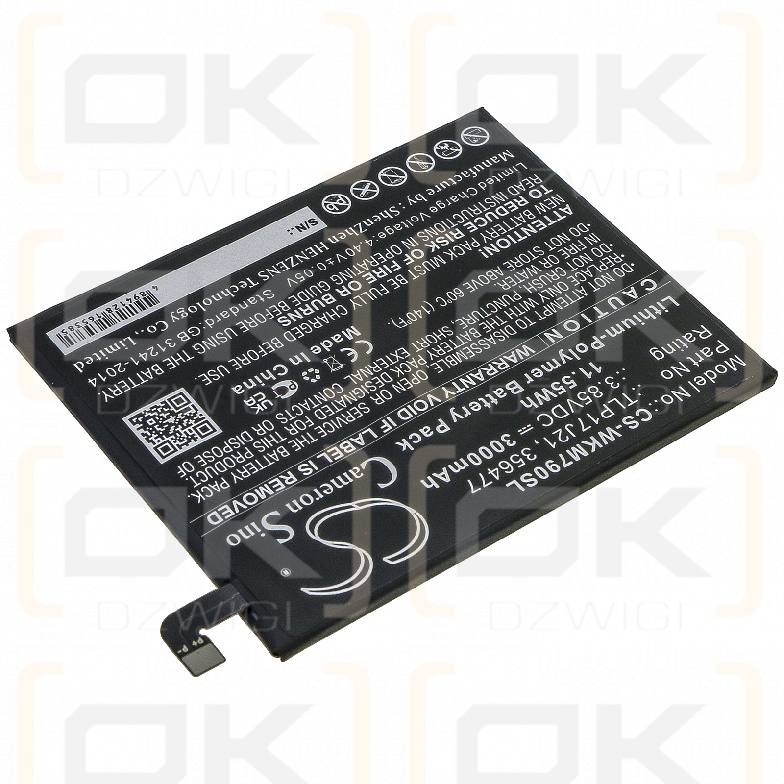 Wiko M1790 / TLP17J21 3000mAh Li-Polymer 3.85V (Cameron Sino)